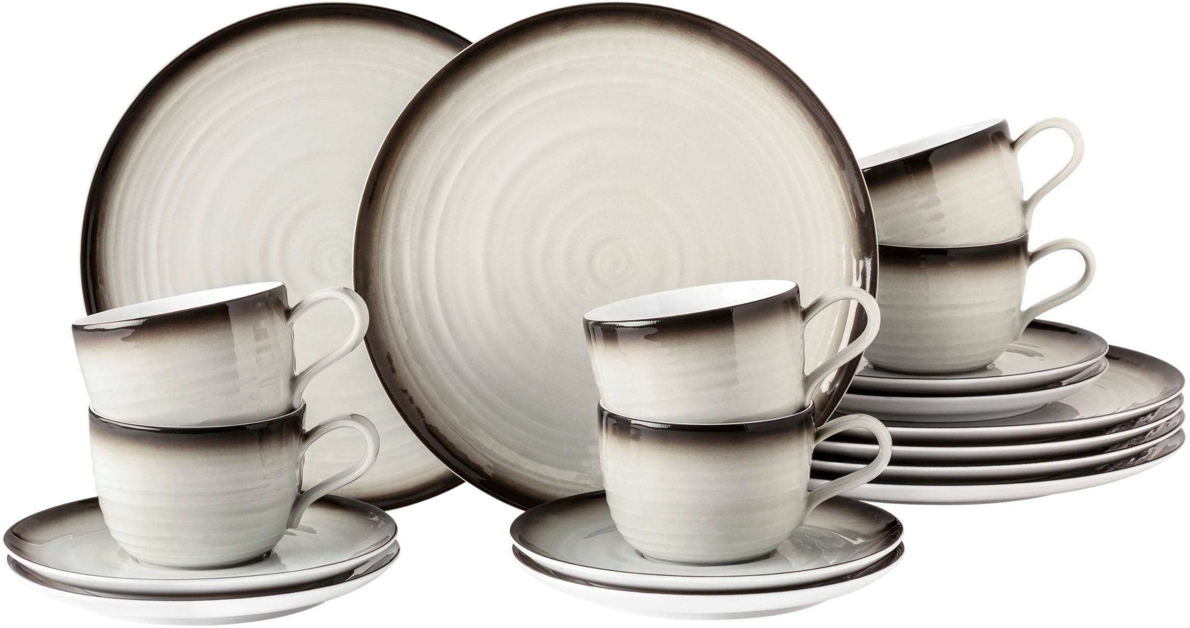 Seltmann Weiden Kaffeeservice Geschirr-Set, 18 Teile, Terra Corso (18-tlg), 6 Personen, Porzellan, Tassen, Teller, Untertassen, Made in …