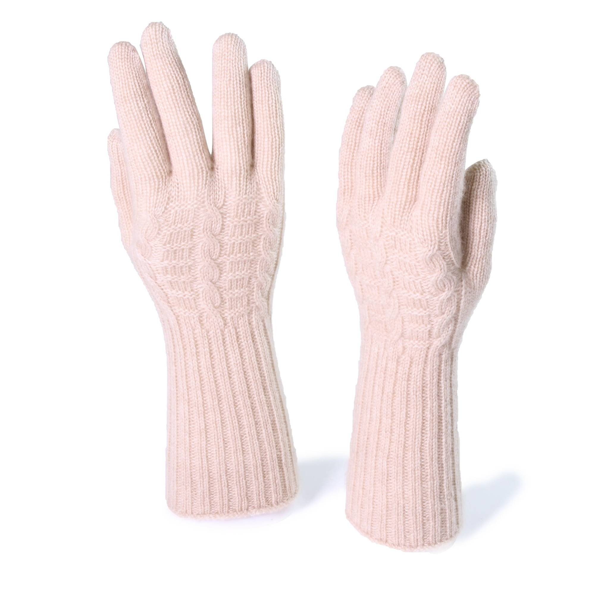 Kaschmir DamenBeige Tumelo Strickhandschuhe 100% Handschuhe