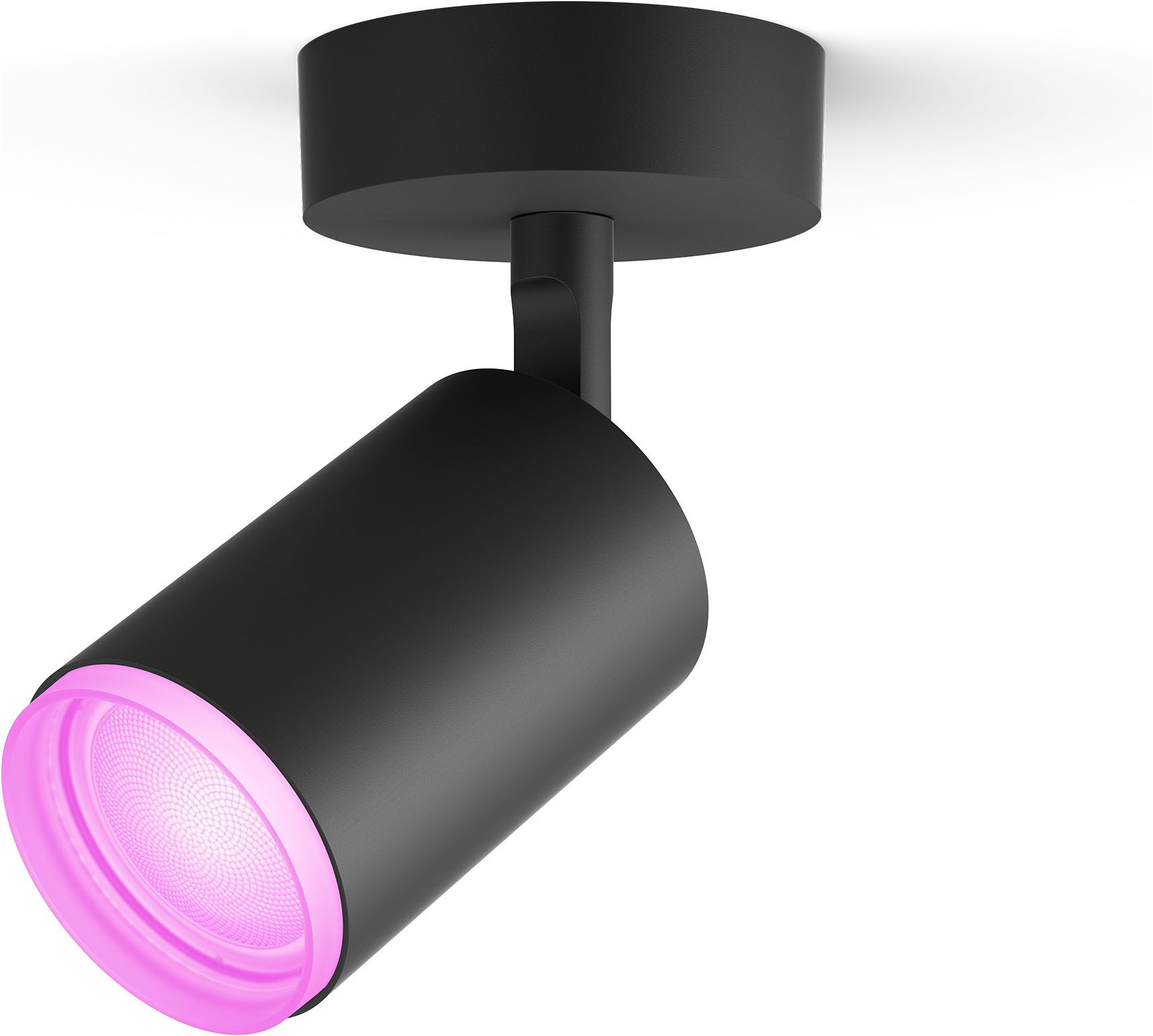 Philips Hue LED Deckenspot White & Color Ambiance Fugato 1er Aufbauspot, Abschaltautomatik, Bluetooth, CCT - über Fernbedienung, Dimmfunktion, Einschlafhilfe, Farbsteuerung, Farbwechsel, Memory, nach Trennung vom Netz, Nachtlichtfunktion, RGB, Smart Home, Timerfunktion, Weckerfunktion, dimmbar über Fernbedienung, mehrere Helligkeitsstufen, LED wechselbar, Farbwechsler, RGB, warmweiß - kaltweiß, Steuerbar per App und Stimme, Smart Home fähig, Farbfähig und Weißtöne