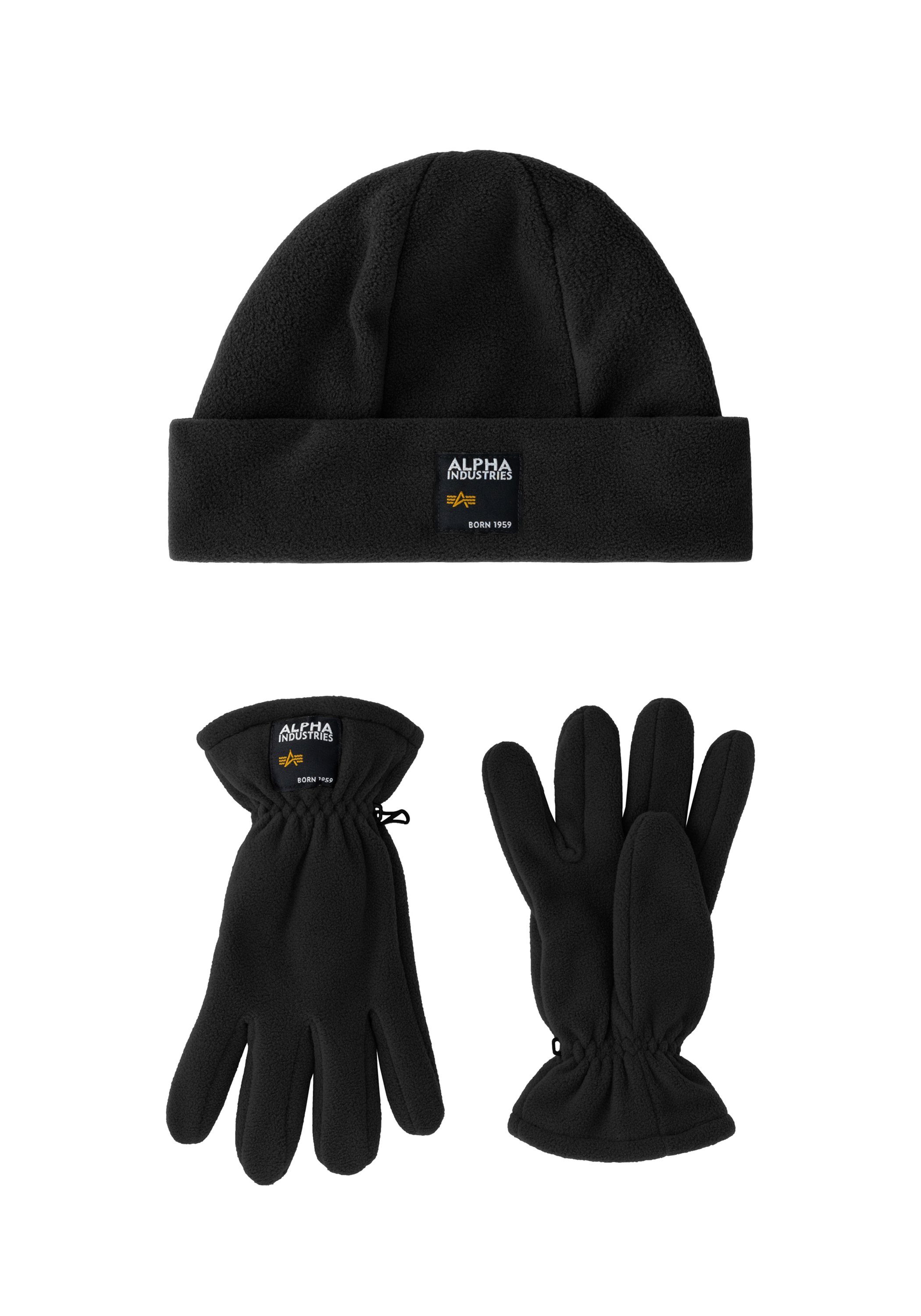 Alpha Industries Skimütze Alpha Accessoires Label Scarves - Set Gloves Fleece & Industries