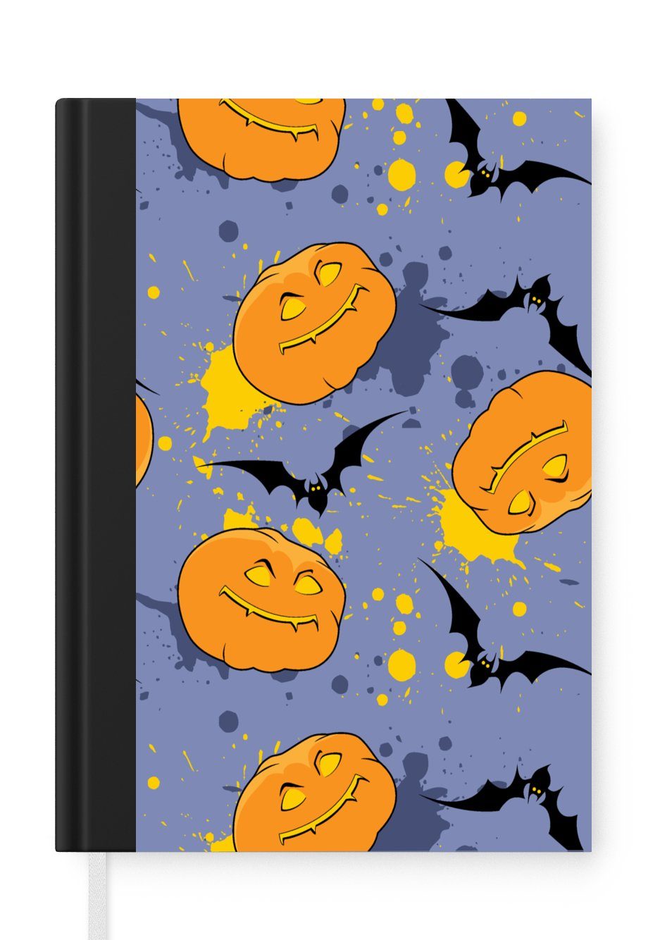 MuchoWow Notizbuch Notizbuch Tagebuch Haushaltsbuch Notebook A5 Schnittmuster - Halloween, Notizbuch Tagebuch Hardcover