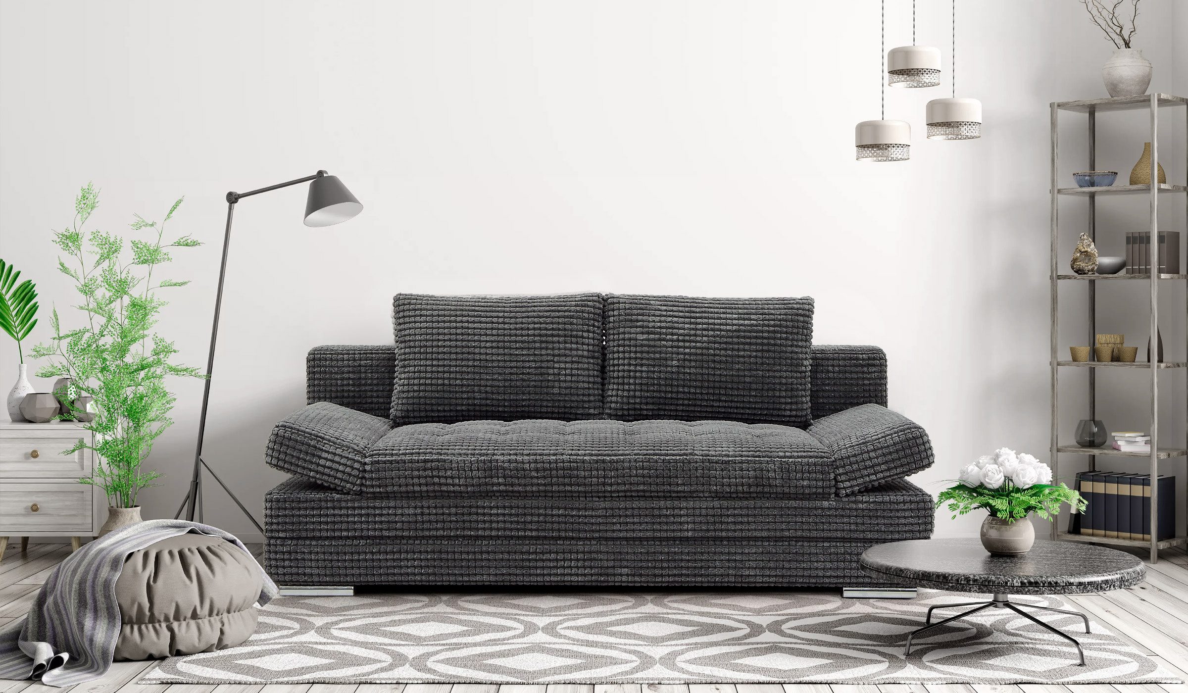 Hygger Möbelhaus Schlafsofa „Barni" Sofa mit Bettfunktion und Bettkasten, I günstig online kaufen