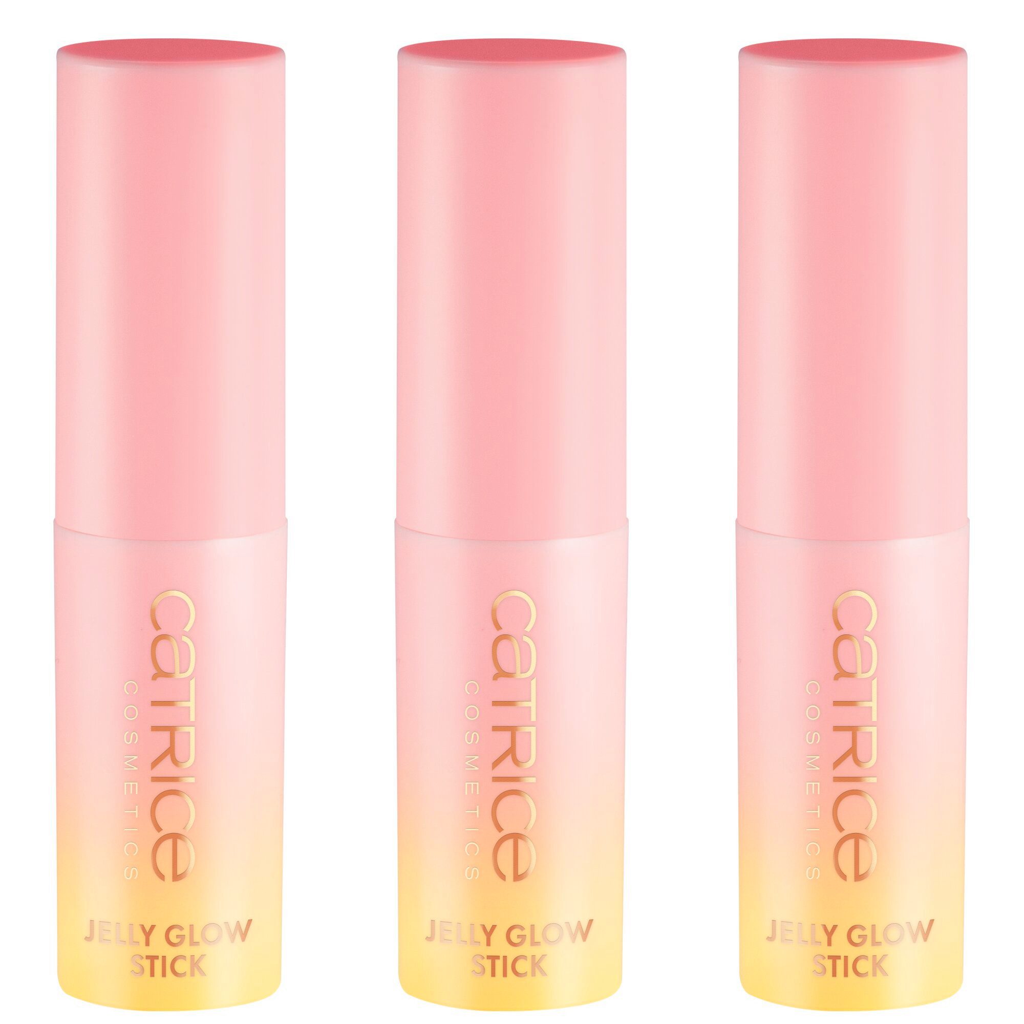 Catrice Highlighter MIDNIGHT SUN Jelly Glow Stick, 3-tlg., Softe Konsistenz, leicht verblendbar, natürliches Schimmern.