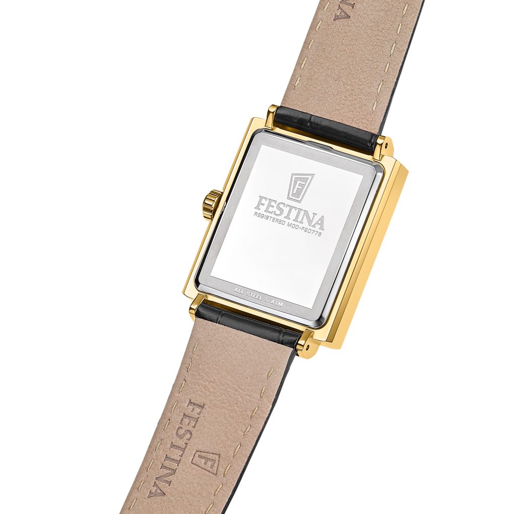 Festina Quarzuhr On the Square F20776_1, Armbanduhr, Damenuhr, Herrenuhr, Lederarmband, analog