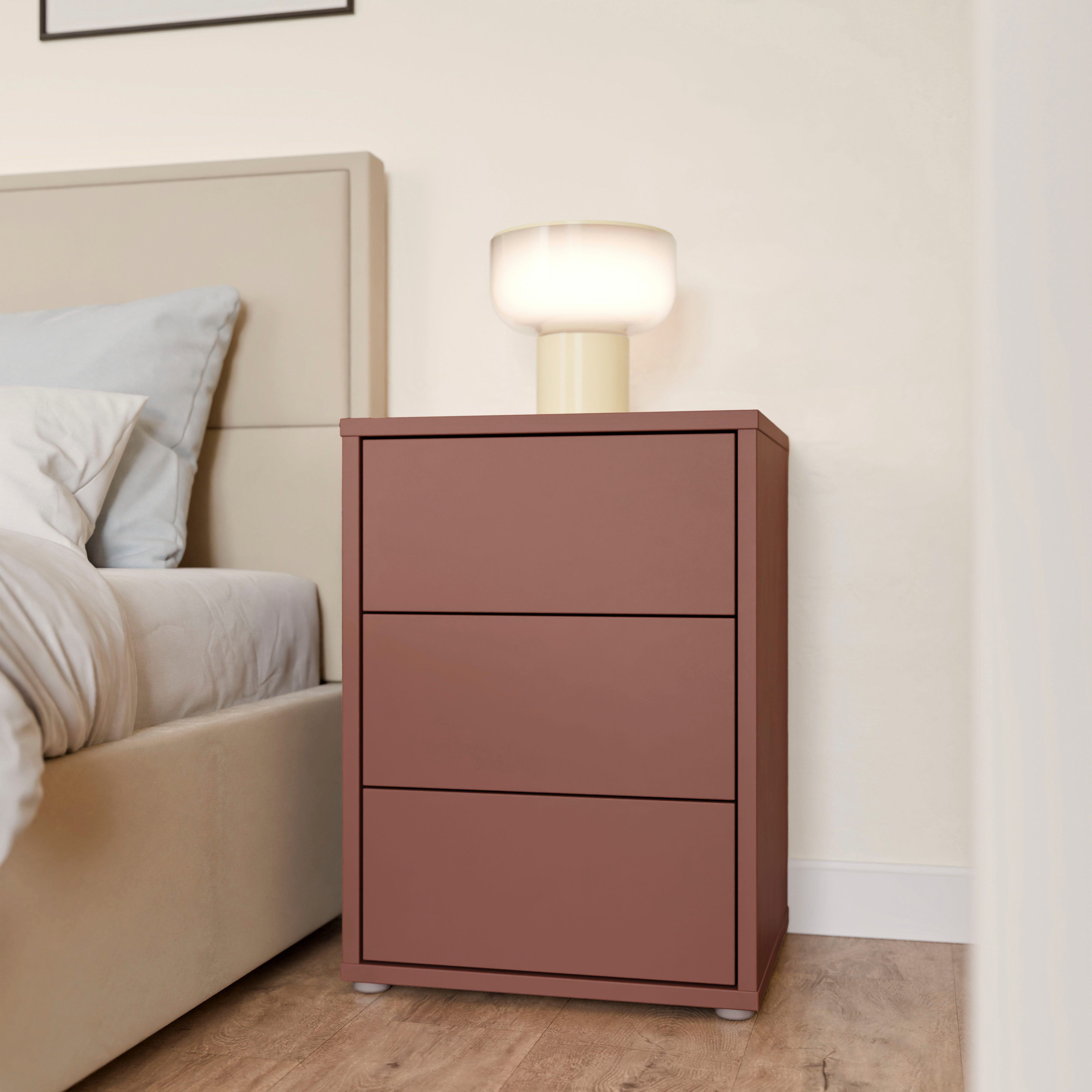 FORTE Nachtkommode Alice Springs, Schubkästen mit Vollauszug, Push to Open
