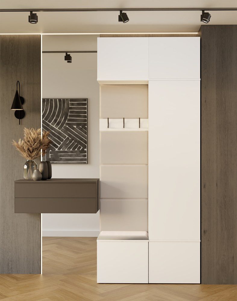 Raumhirsch Furniture Schuhschrank Garderoben-Set (Kleiderschrank, Schuhschrank und 2 Kleiderhaken)