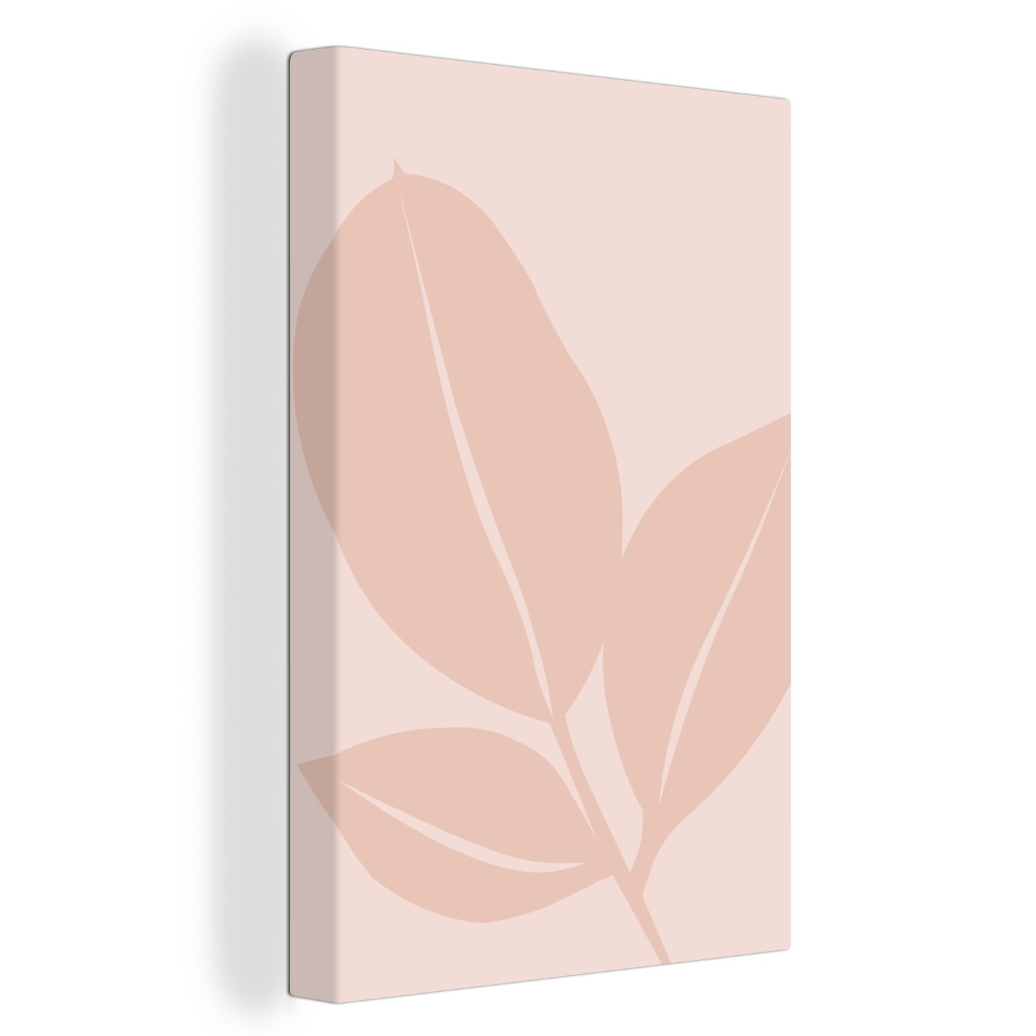 OneMillionCanvasses® Leinwandbild Sommer - Blätter - Rosa, (1 St), Leinwandbild fertig bespannt inkl. Zackenaufhänger, Gemälde, 20x30 cm
