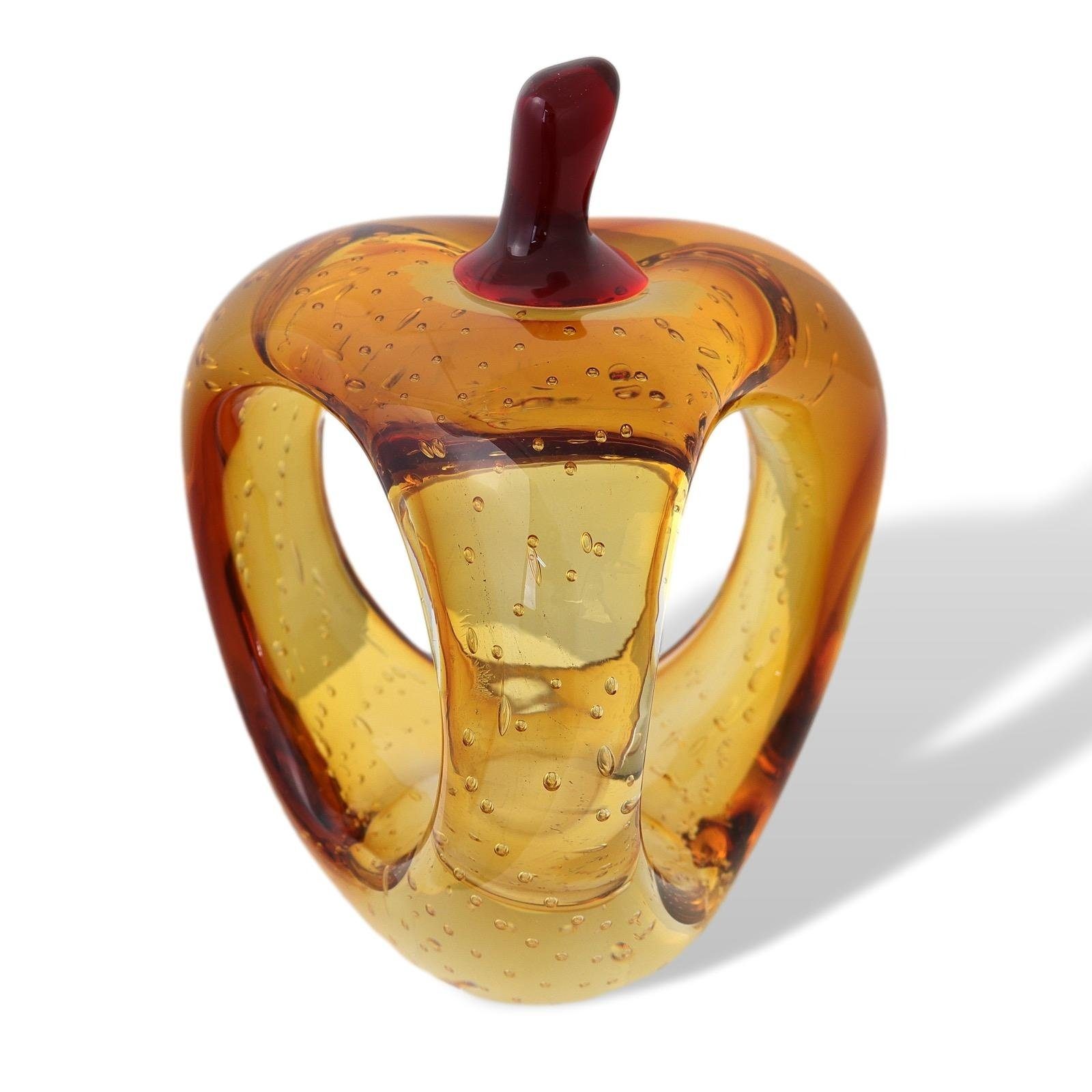 Aubaho modern Dekofigur abstrak Figur Glas Frucht Birne Skulptur Glasfigur Glasskulptur