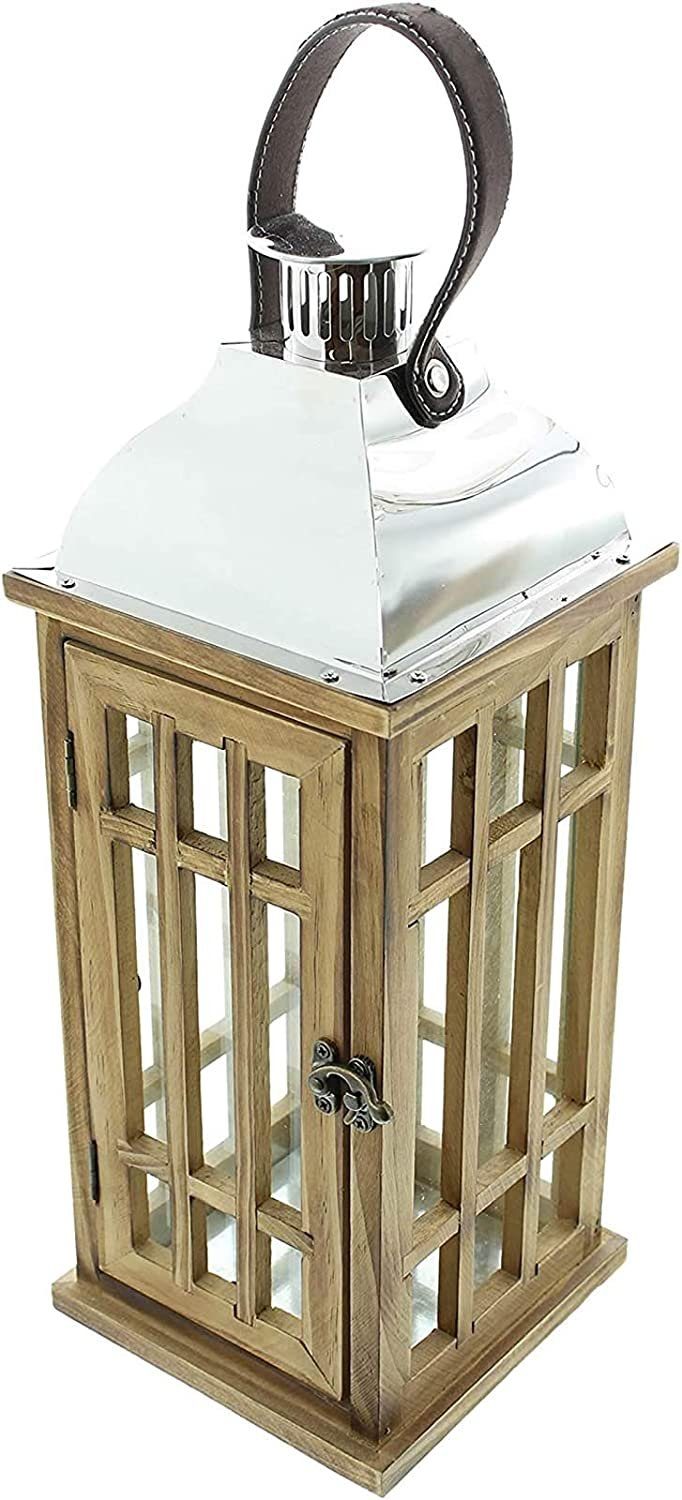 Dekoleidenschaft Kerzenlaterne "Wood" Laterne 40 / 60 cm hoch, Holz Windlic günstig online kaufen