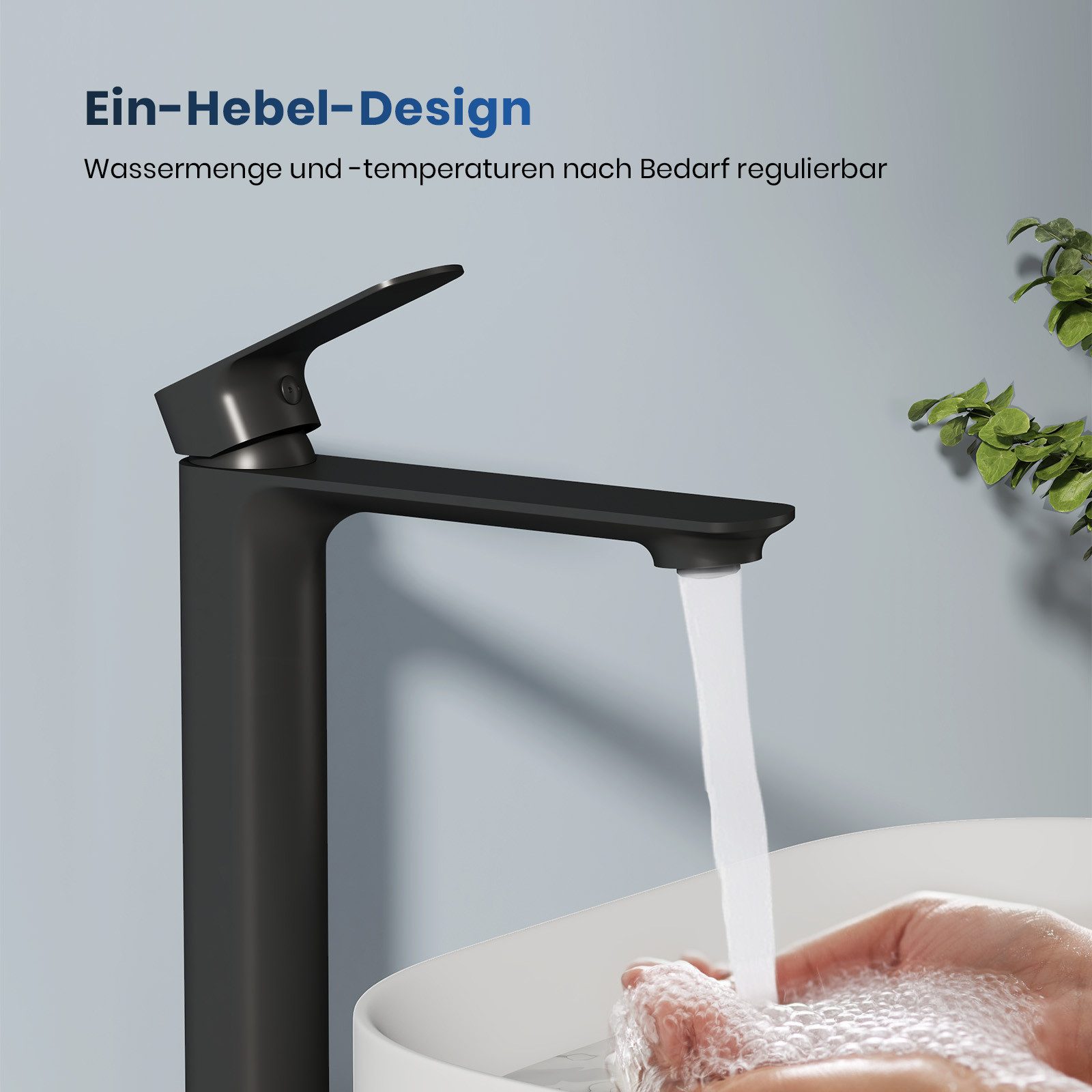 EMKE Waschtischarmatur Langer Waschtischarmatur Messing Mischbatterie,Armatur Waschbecke
