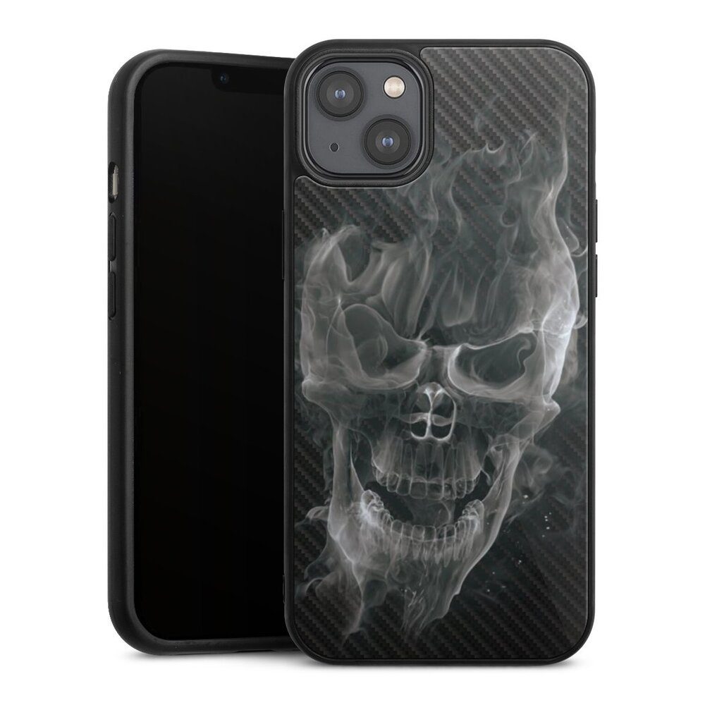 Handyhülle Totenkopf Schädel Carbon Smoke Skull Carbon