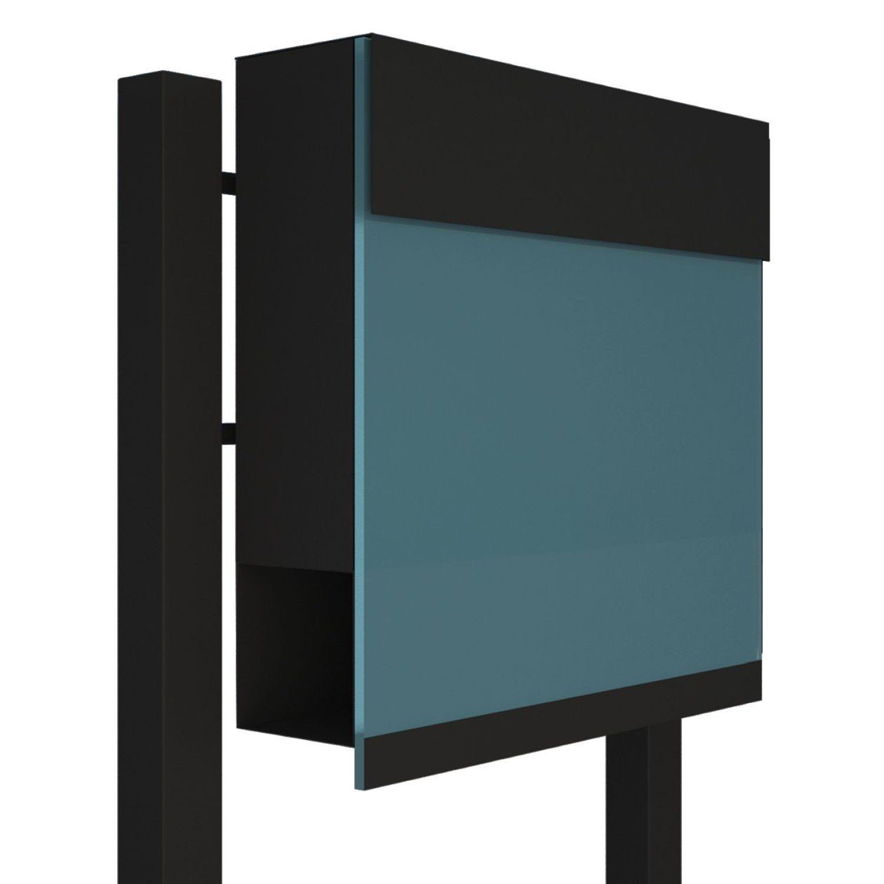 Bravios Briefkasten Standbriefkasten Manhattan Special Blue Schwarz