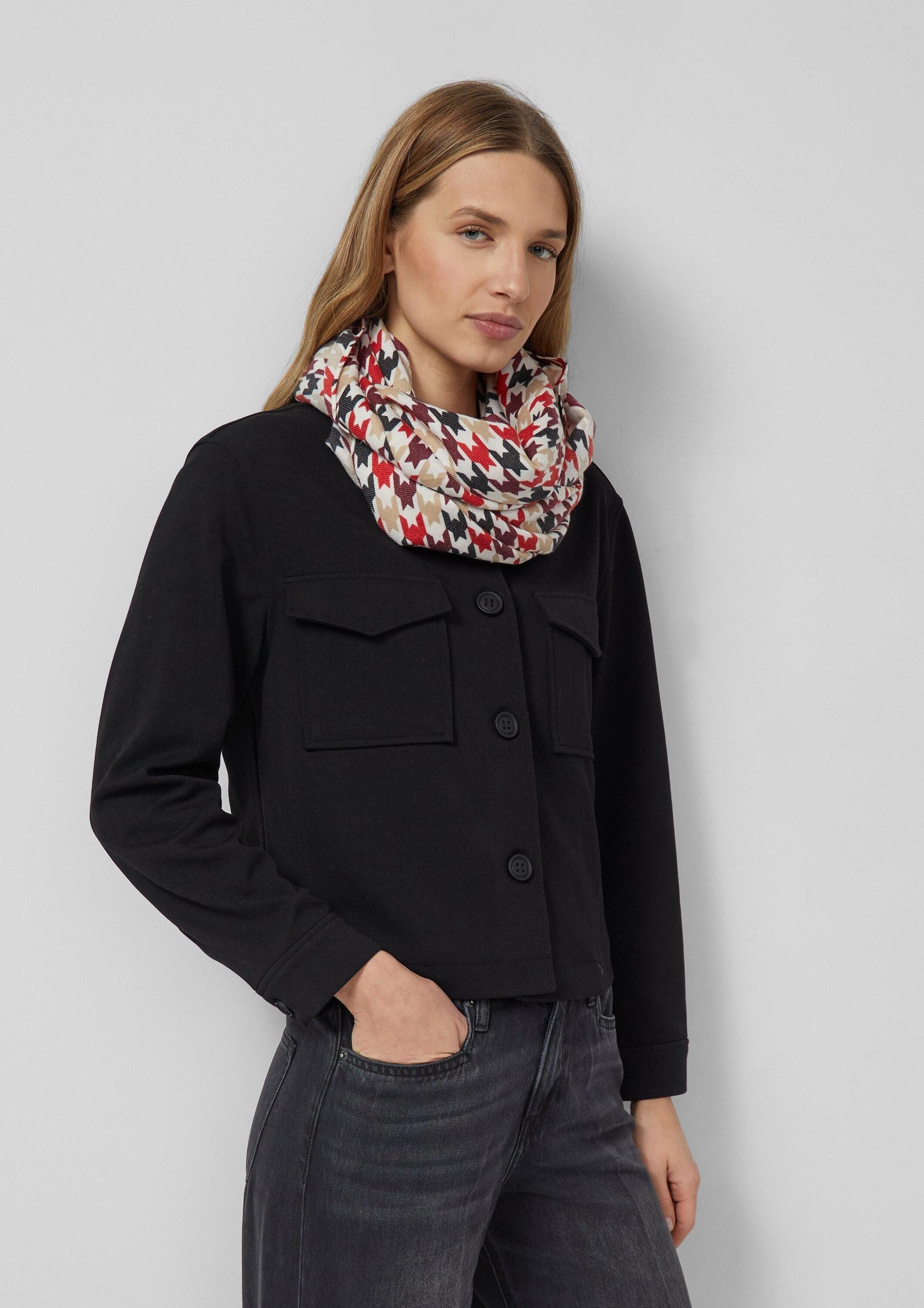 s.Oliver Loop Snood, Loop-Schal im Hahnentritt-Muster