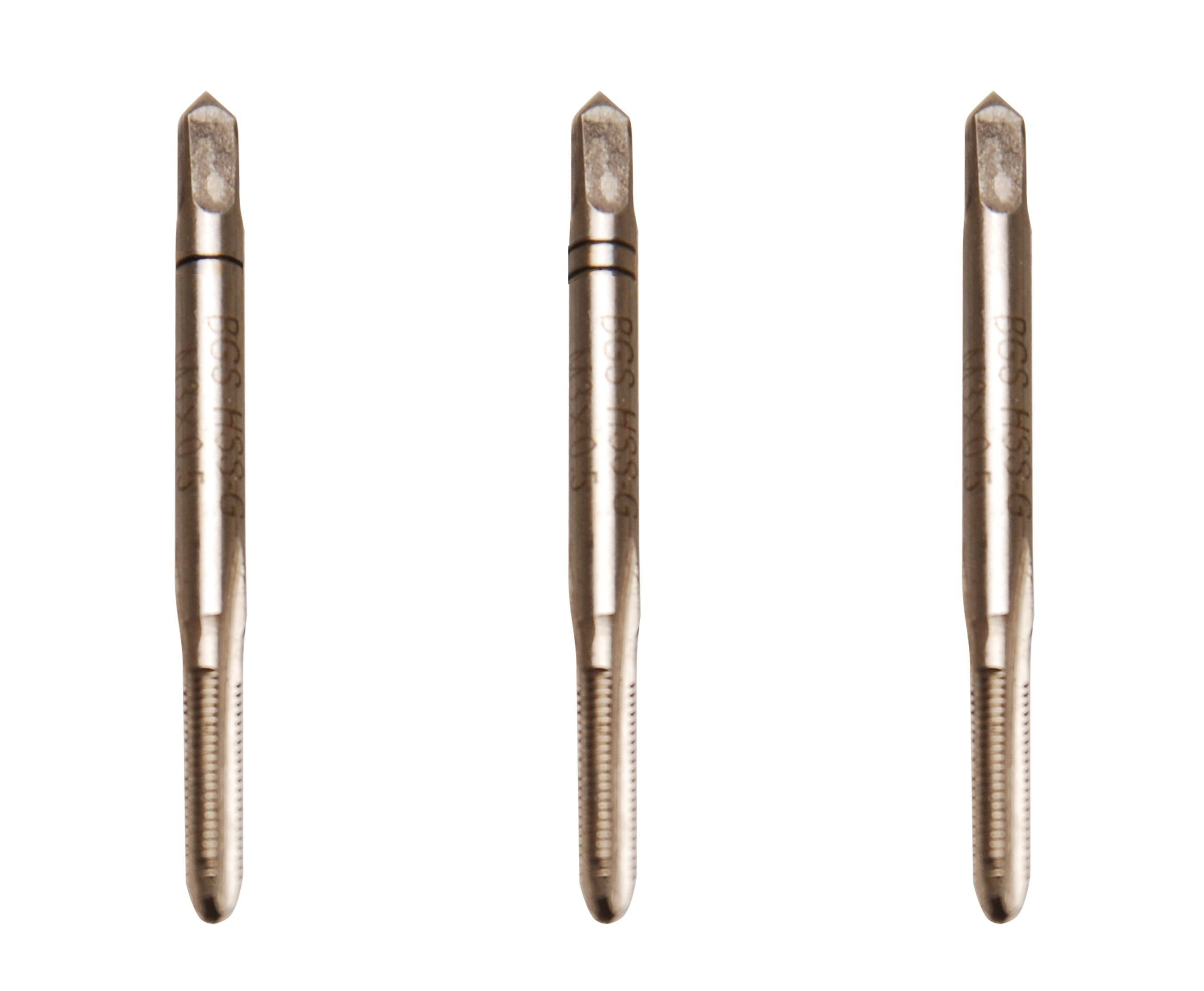 BGS technic Gewindebohrer Gewindebohrer-Satz, Vor-, Mittel- und Fertigschneider, HSS-G, M3 x 0,5 mm, 3-tlg.