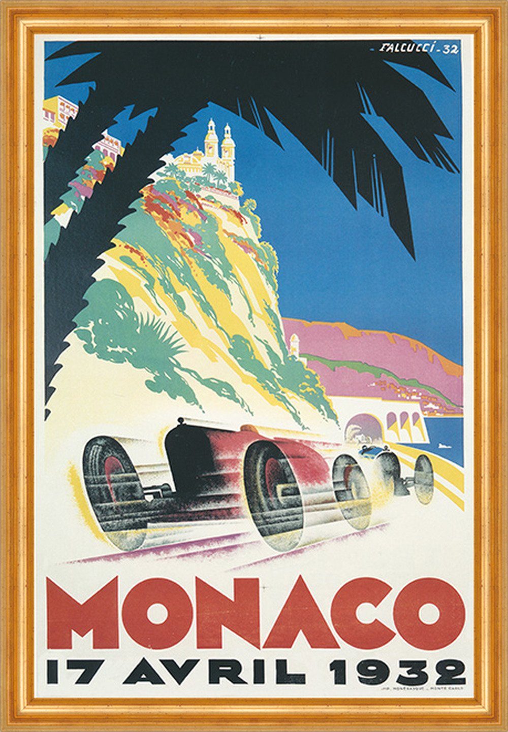 Kunstdruck Grand Prix Monaco 1932 Fürstentum Rennwagen Monegasque Werbung 065 Ger