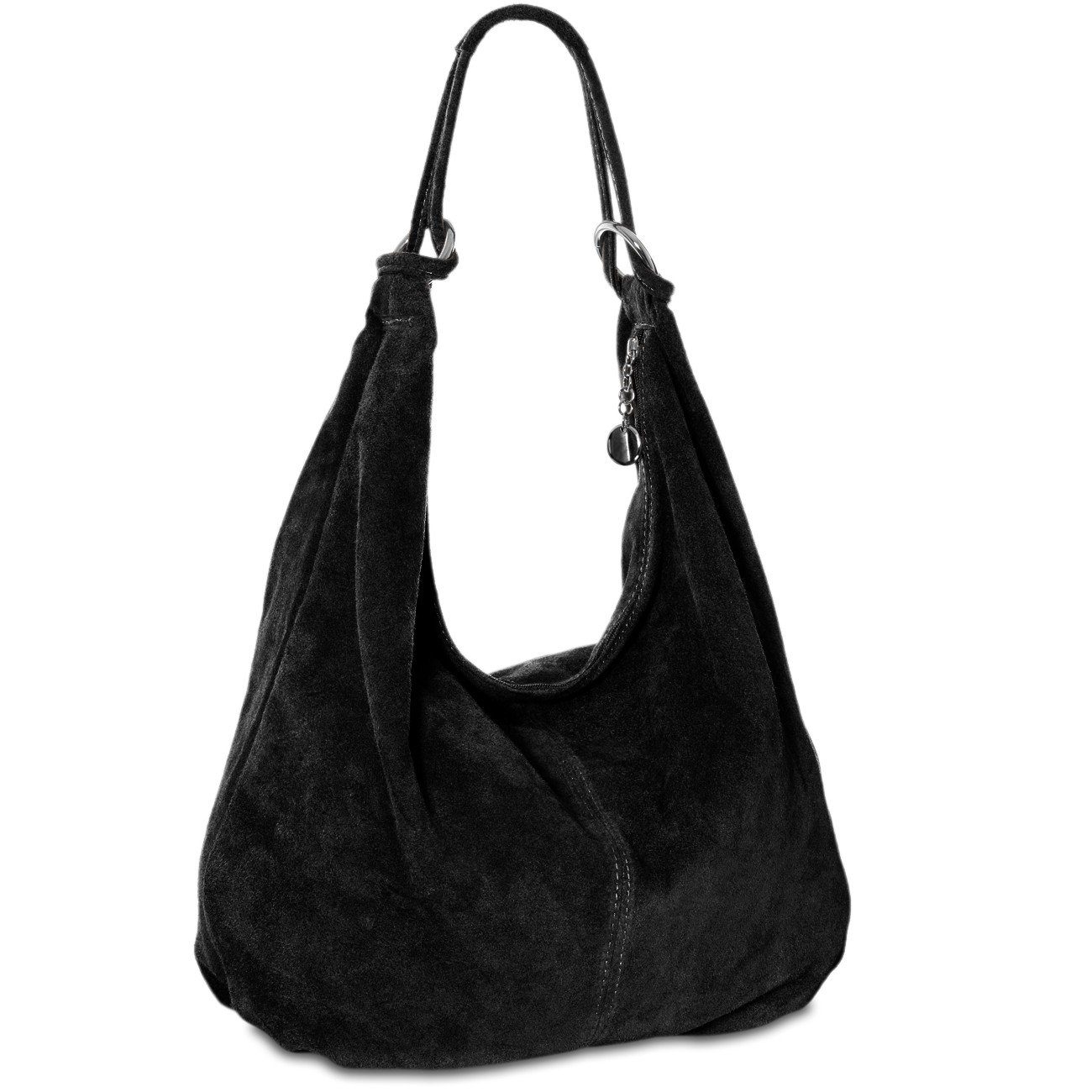 Caspar Schultertasche TL617 große Damen Vintage Veloursleder Tasche