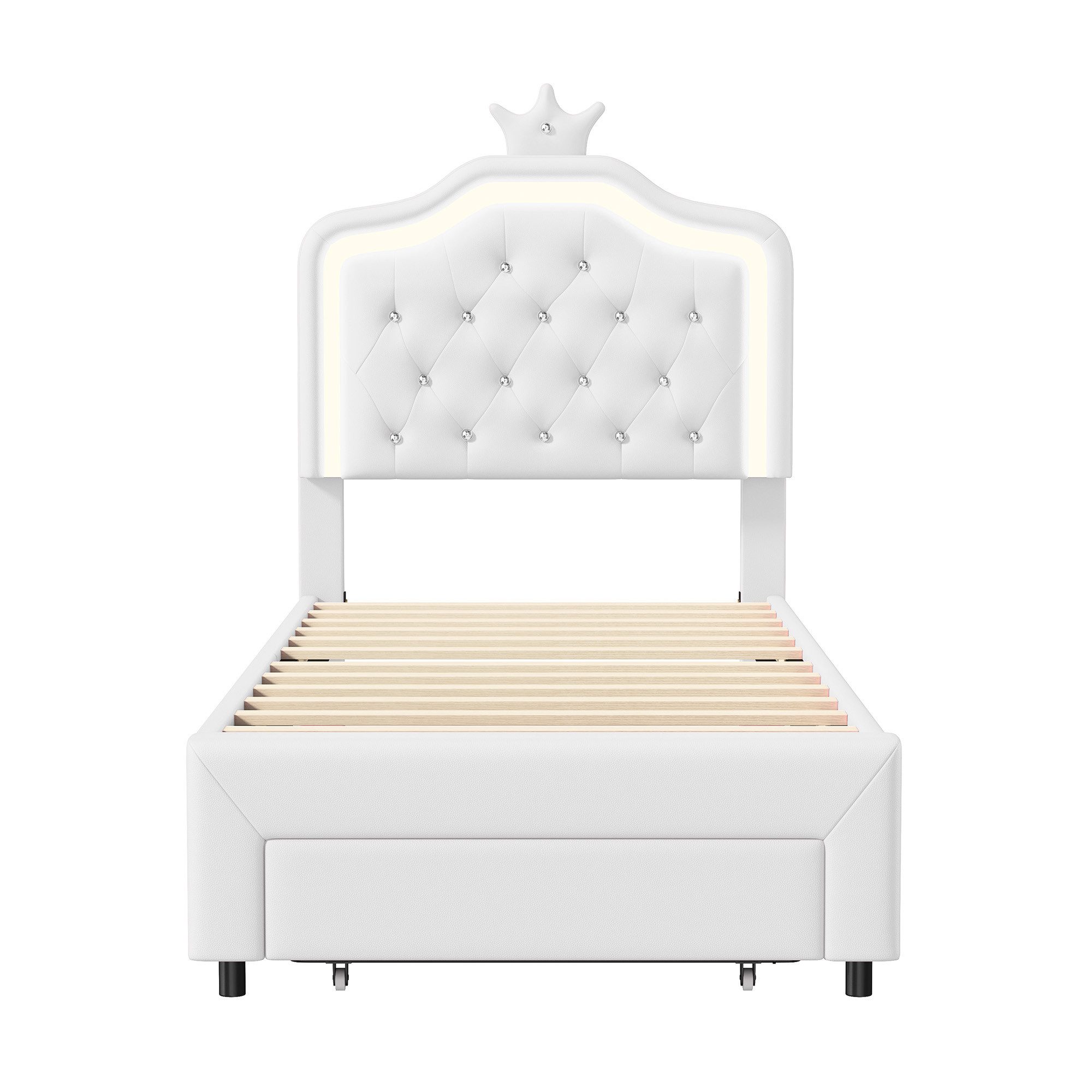 Furnishings Home Polsterbett Stauraumbett LED Prinzessinnenbett Kronenform günstig online kaufen