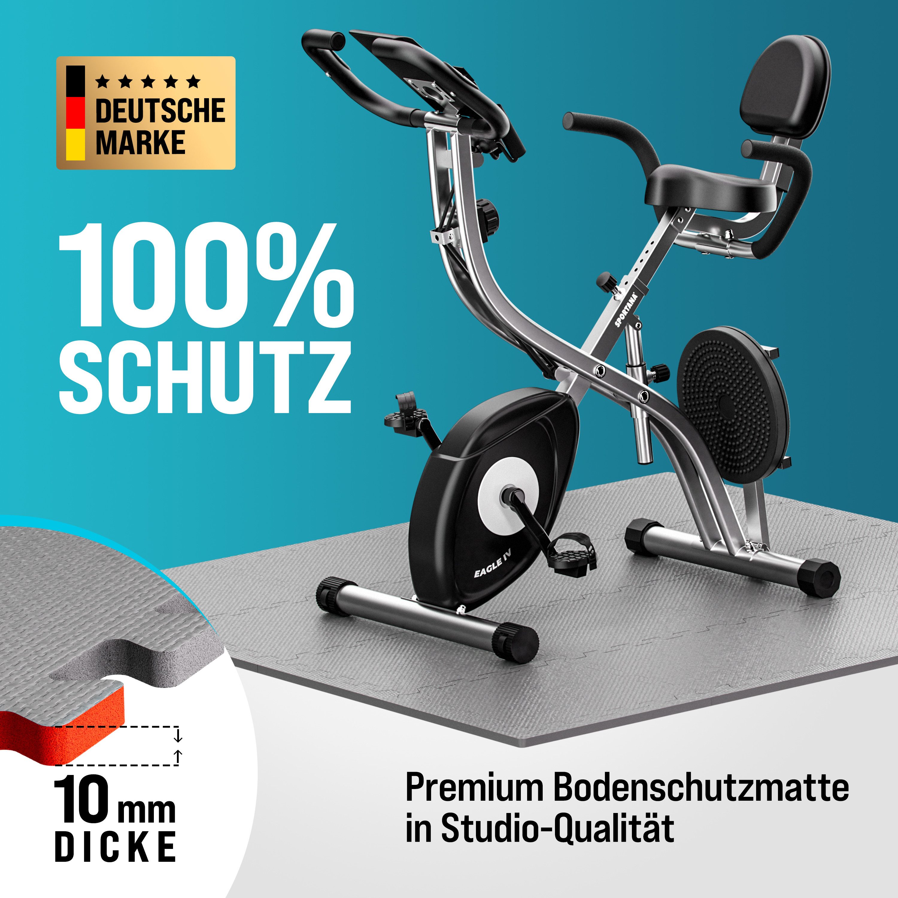 monzana Fitnessmatte (18-St), Rutschfest, EVA-Schaumstoff, Bodenschutz, 30x30cm, Fitnessmatte, Pool