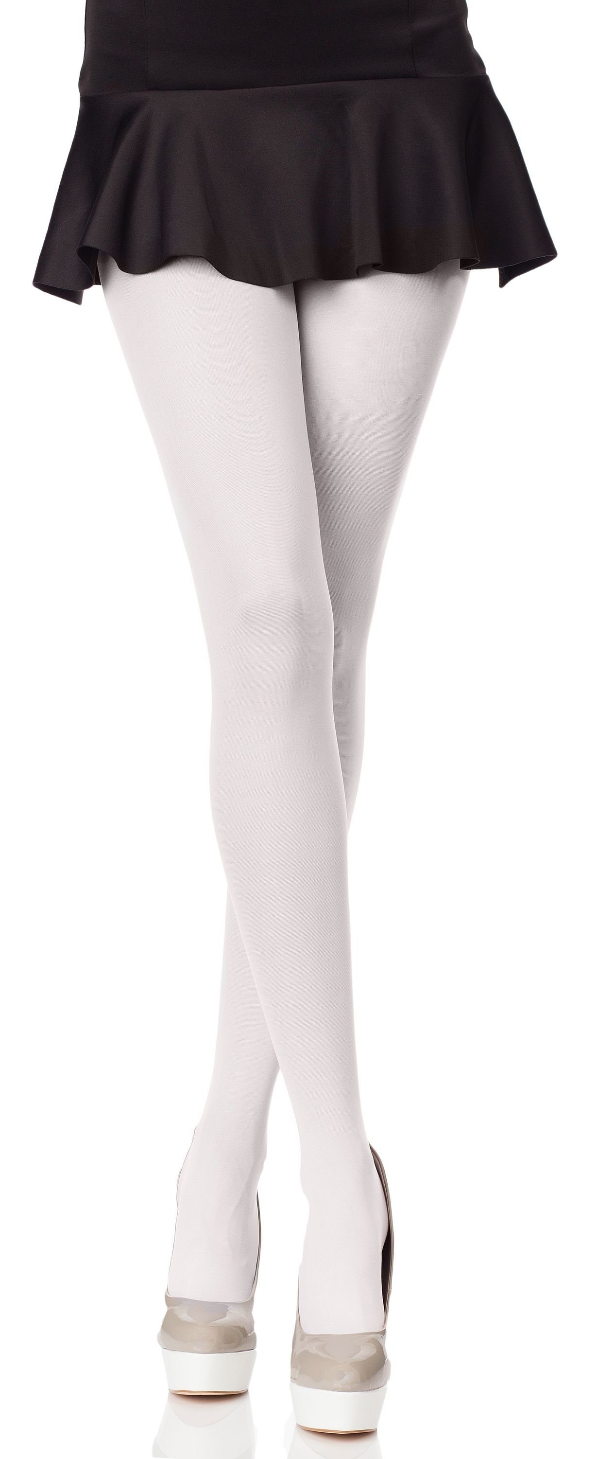 2 Paar Weiße Damen-Strumpfhosen - Lolita / Trachten-Strumpfhose Für Dirndl, Oktoberfest & Karneval