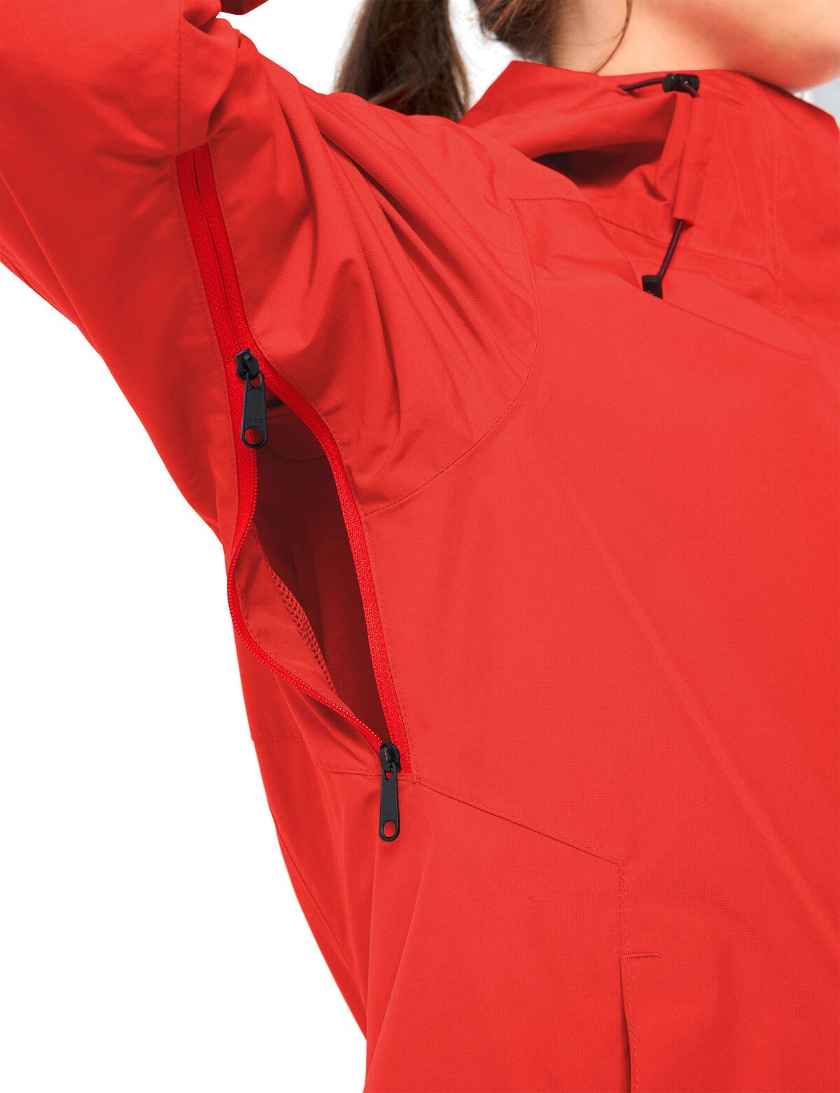VAUDE Regenjacke WOMEN'S STRATHCONA JACKET mit Kapuze mit Kordelzug, wasserdicht, winddicht, atmungsaktiv – Bild 5 von 5
