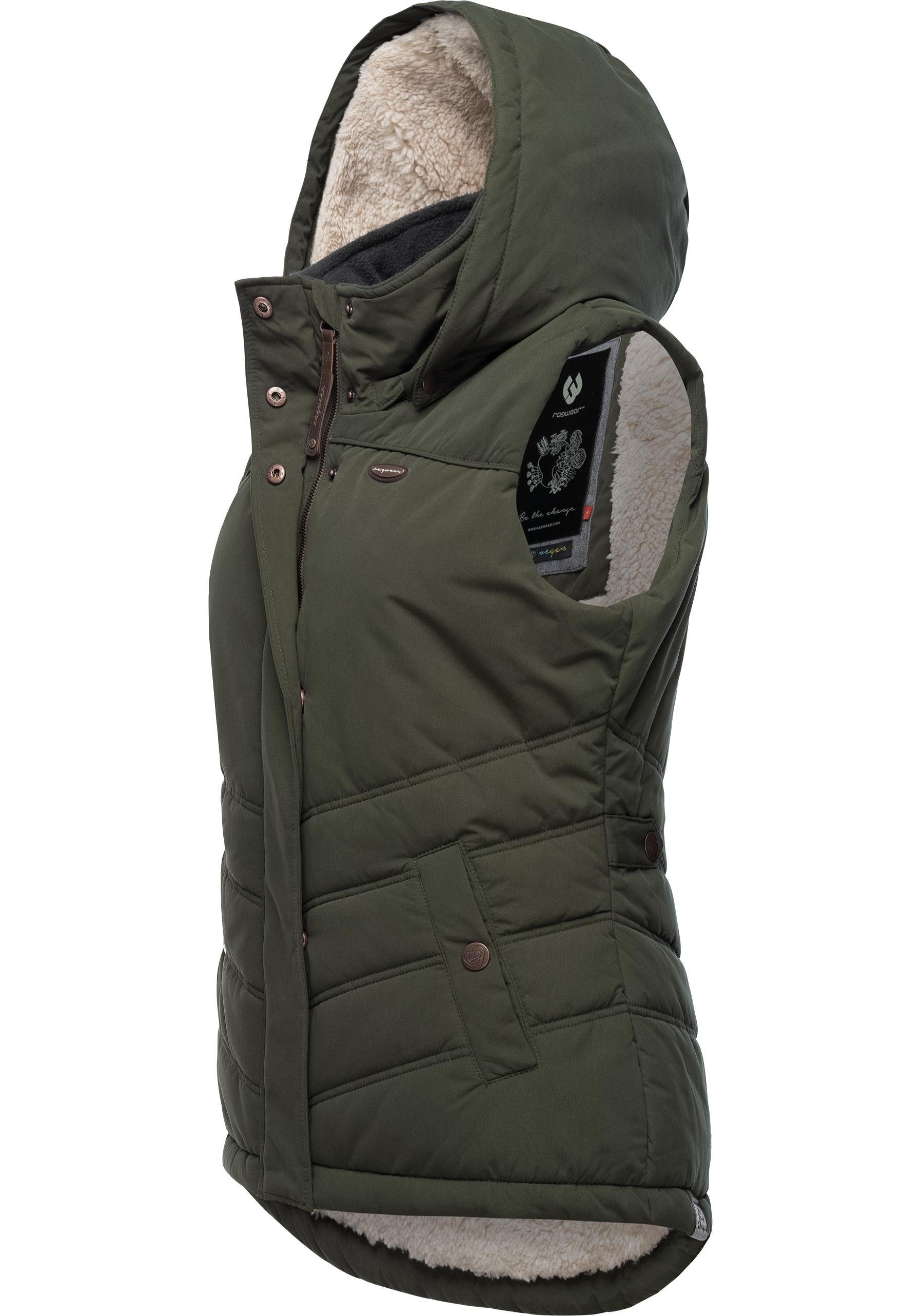 Ragwear Steppweste "Hesty" Wasserdichte Outdoor-Weste mit abnehmbarer Kapuz günstig online kaufen