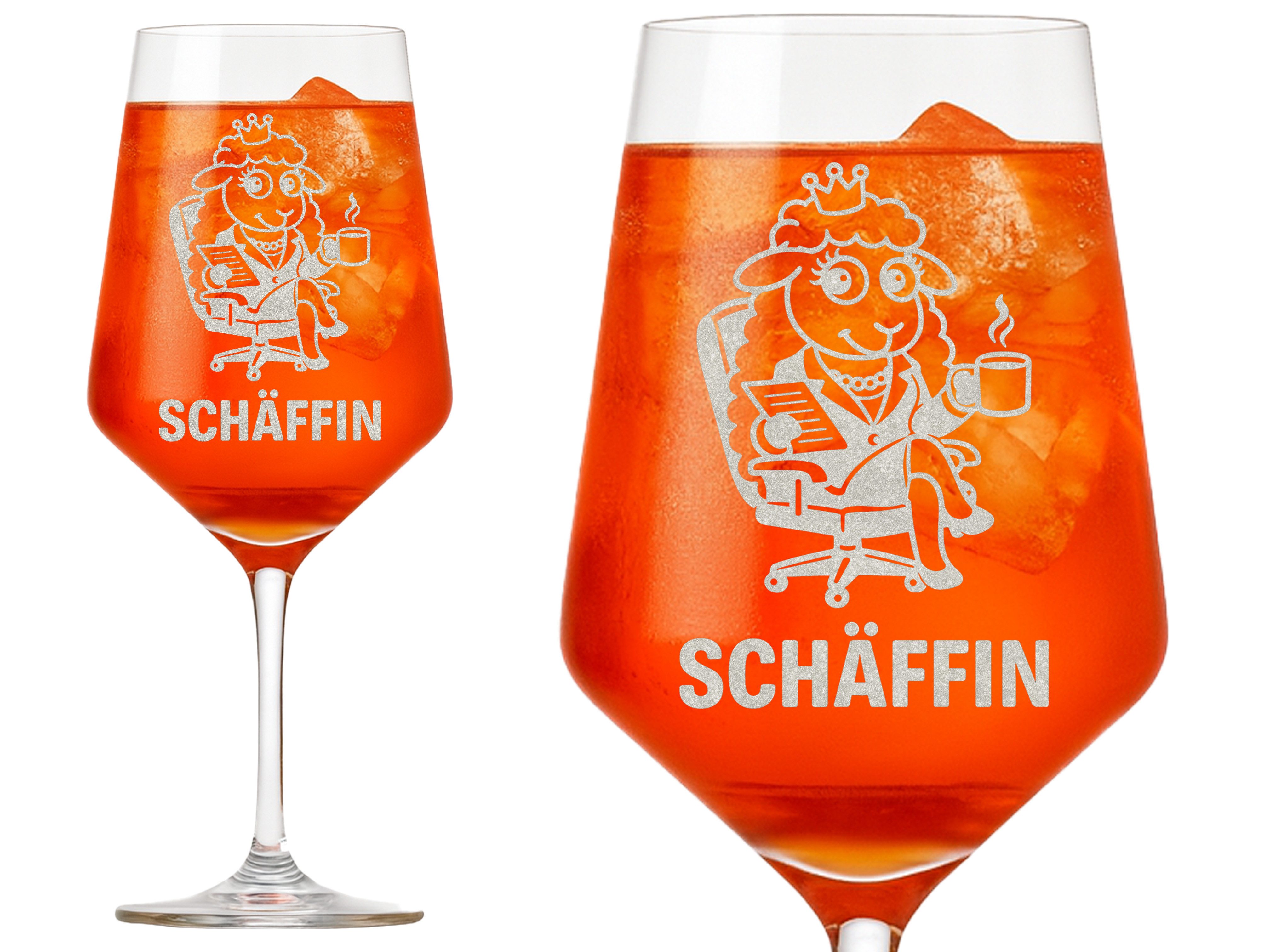eXODA Weinglas Weinglas Gravur Puppa Schaf die Schäffin 350ml spülmaschinenfest, 1-tlg., Glas, Atemberaubende Darstellung