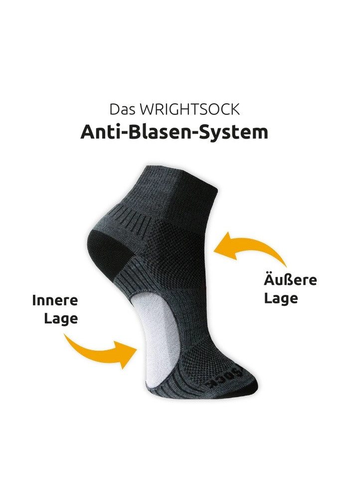 Wrightsock Sportsocken Quarter Stride (knöchelhoch, mitteldick, günstig online kaufen