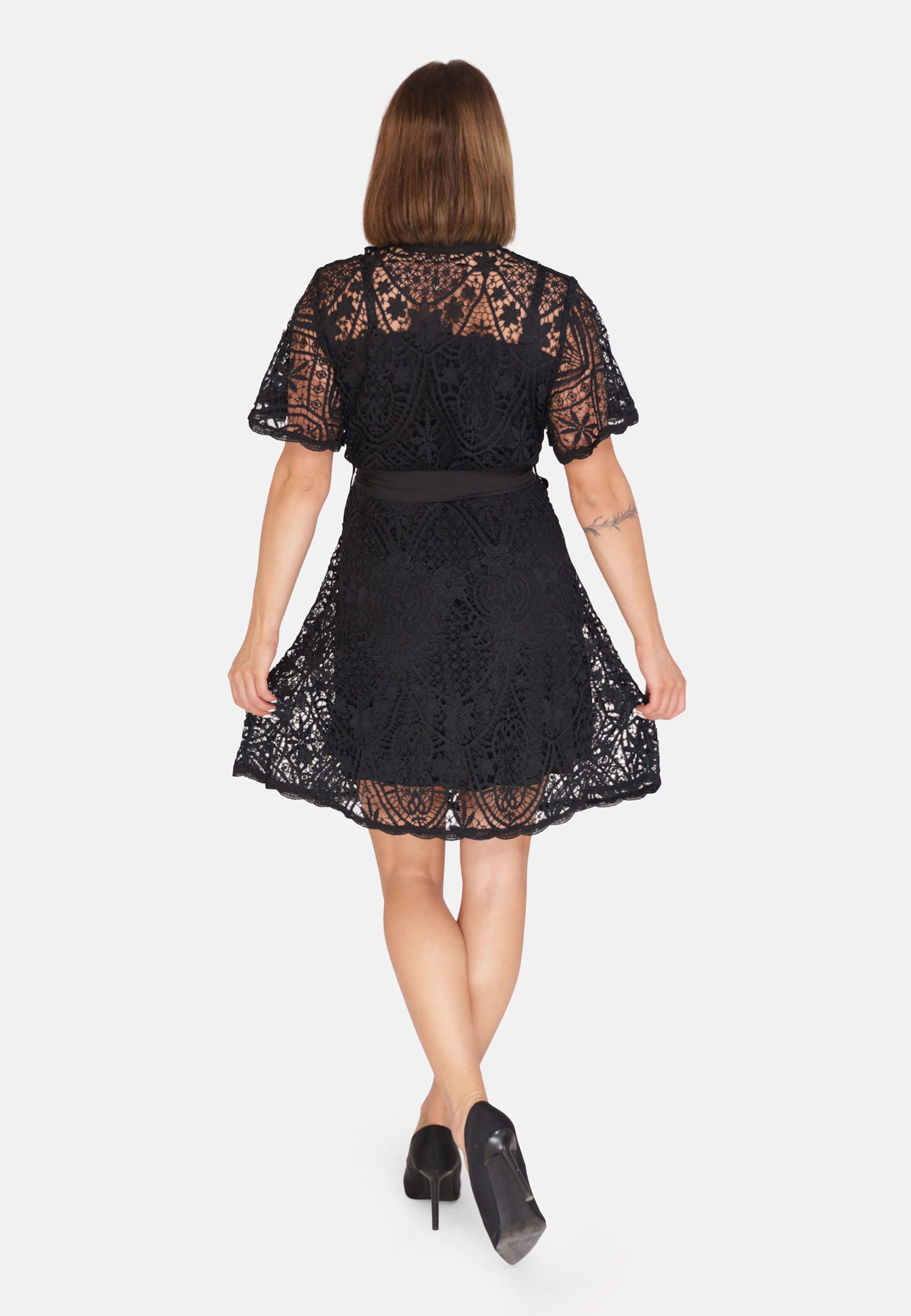 Elara Spitzenkleid Elara Damen Rüschenkleid (1-tlg) günstig online kaufen