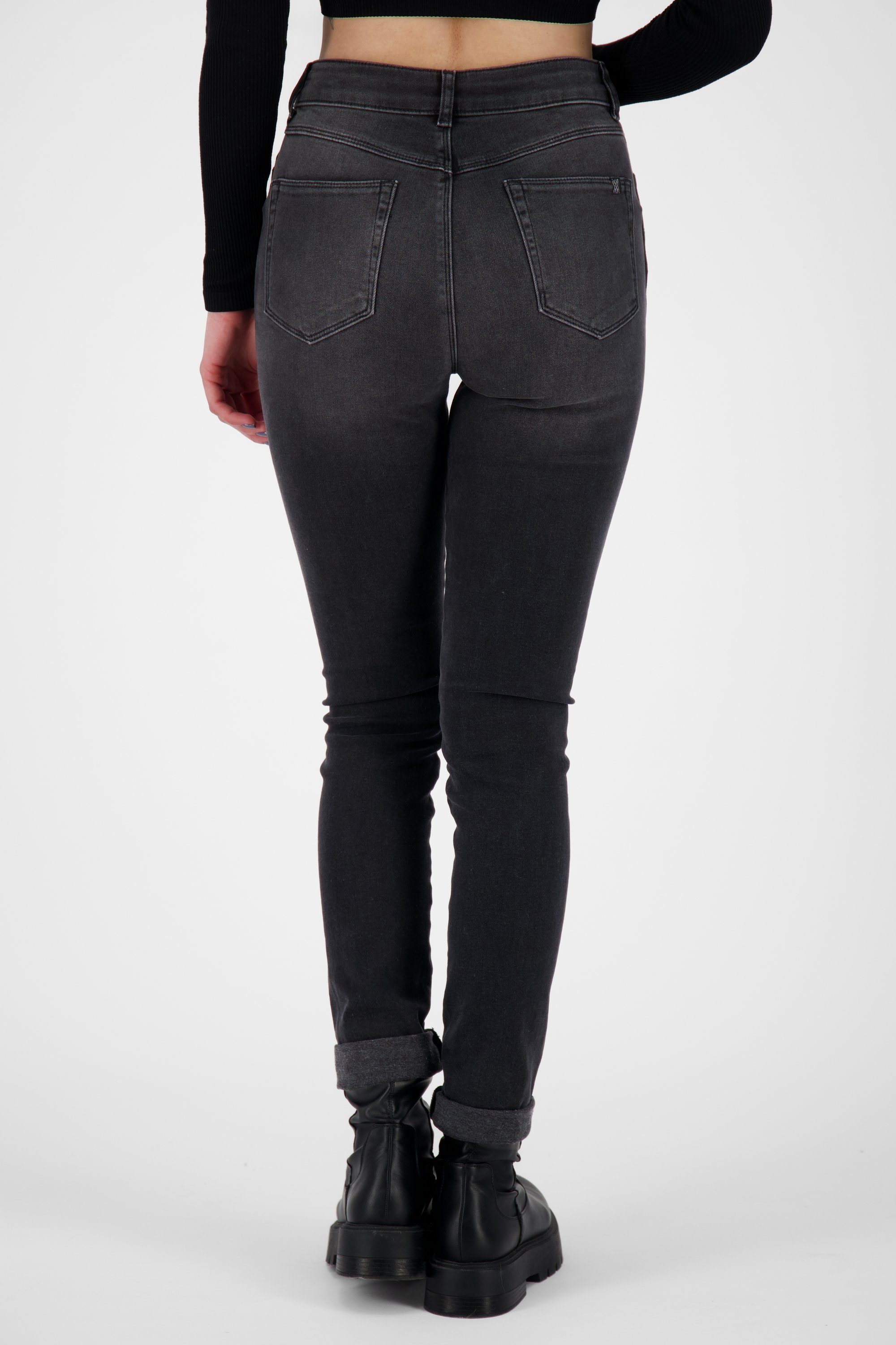 Alife & LeonoraAK Mom-Jeans black washed Q denim Pants Kickin Damen Jeanshose DNM