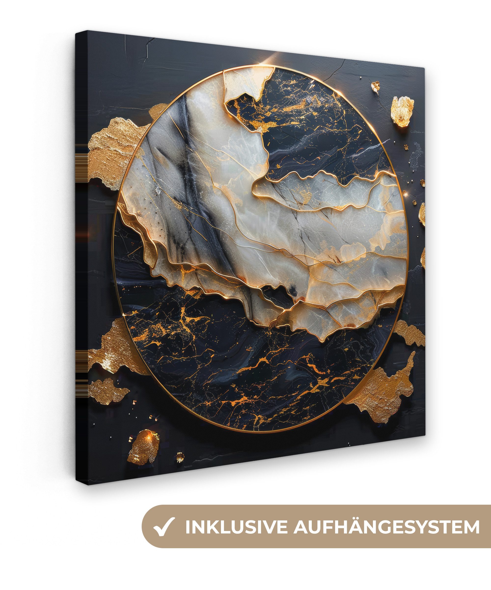 OneMillionCanvasses® Leinwandbild Kunst - Gold - Schwarz - Modern - Abstrak günstig online kaufen