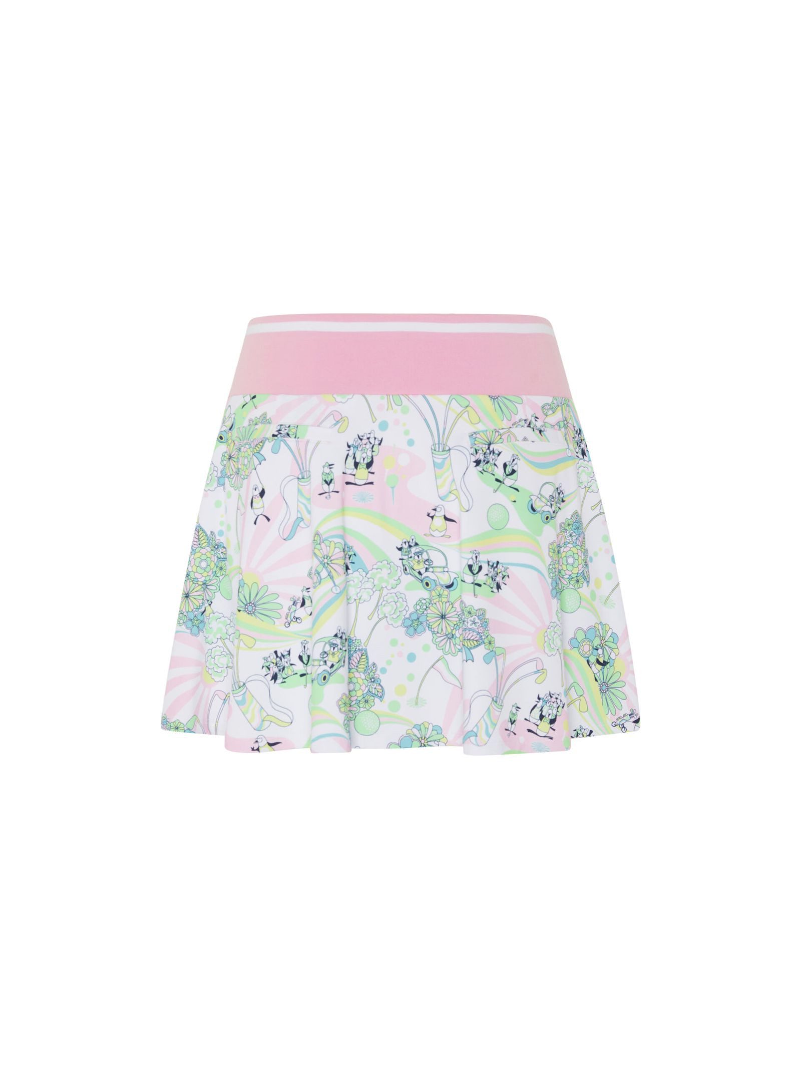 Original Penguin Golfrock Penguin Golf Groovy Pete Print 16″ Volant-Golfskort Damen L (1-tlg) dehnbare und feuchtigkeitsableitende Eigenschaften