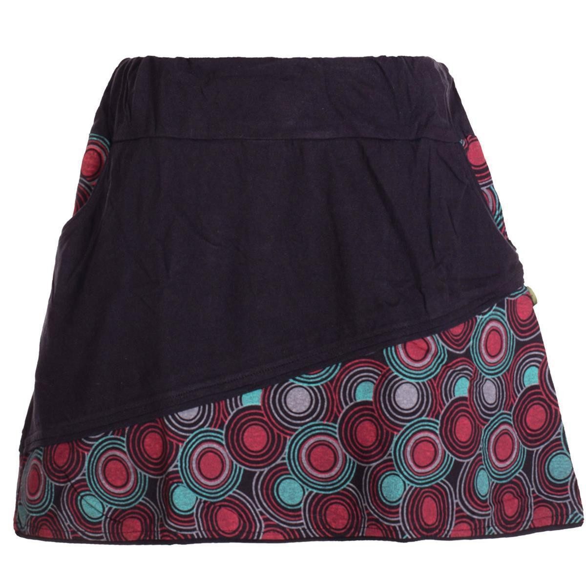 Vishes Minirock Kurzer Rock Damen Mini-Rock Polka Dot Röcke, retro 70er 80er Elfen, Boho, Hippie, Festival-Rock