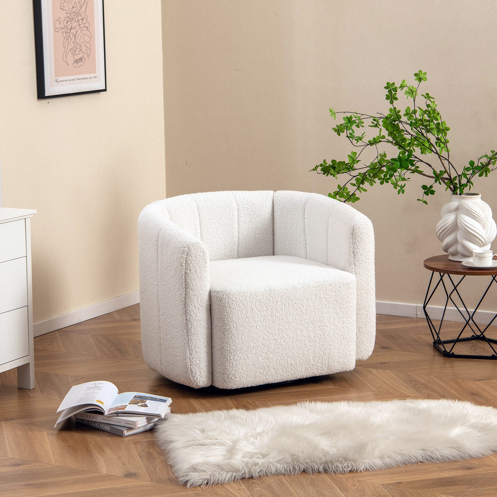 COSTWAY Relaxsessel, Drehsessel mit breiter Sitzfläche günstig online kaufen
