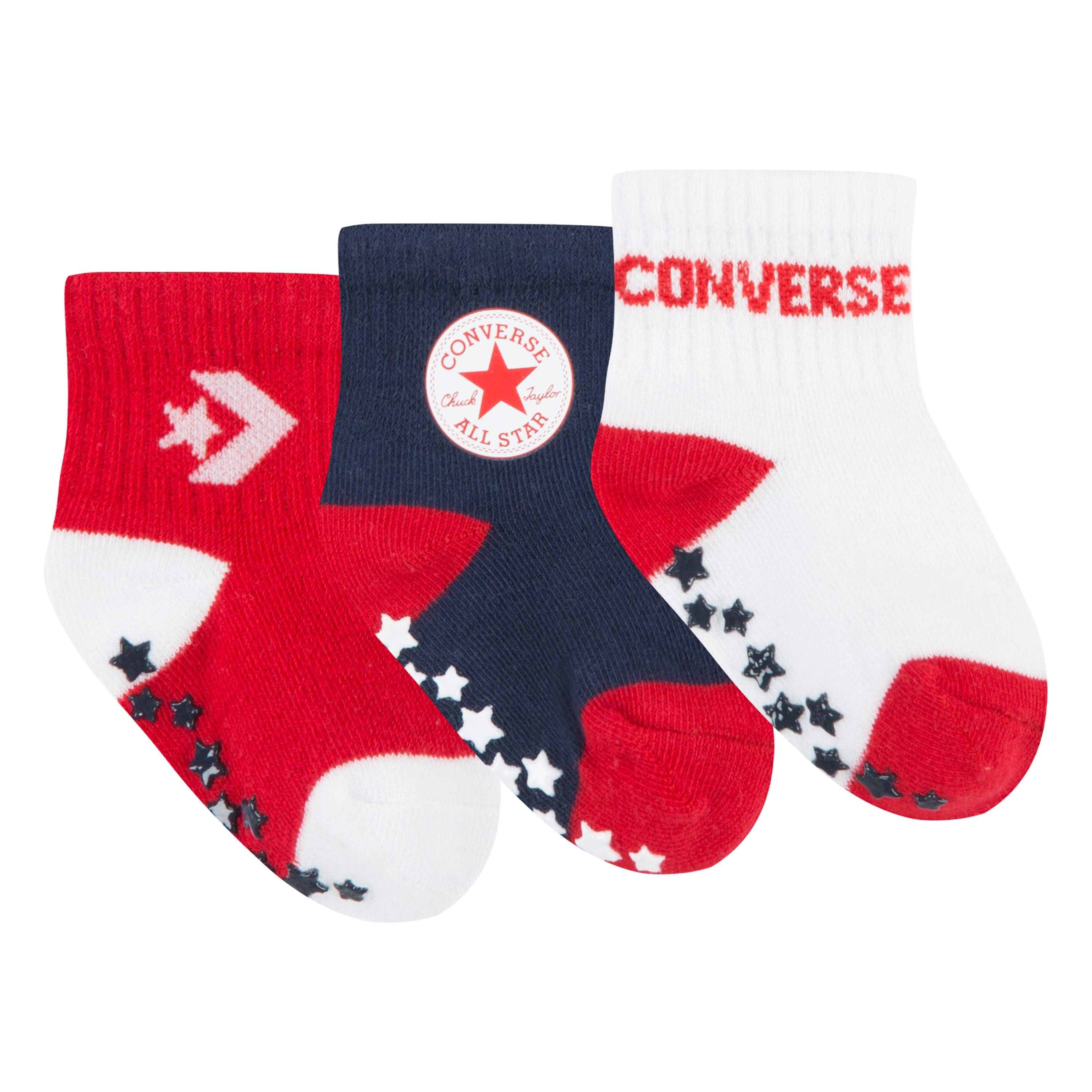 Converse ABS-Socken CONVERSE LOGO INFANT TODDLER NO SLIP QUARTER 3 PK (3-Paar) rutschhemmende ABS-Noppen, im 3er-Pack, für Babys – Bild 2 von 5