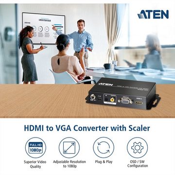 Aten VC812 HDMI zu VGA Konverter mit Skalierfunktion Audio- & Video-Adapter