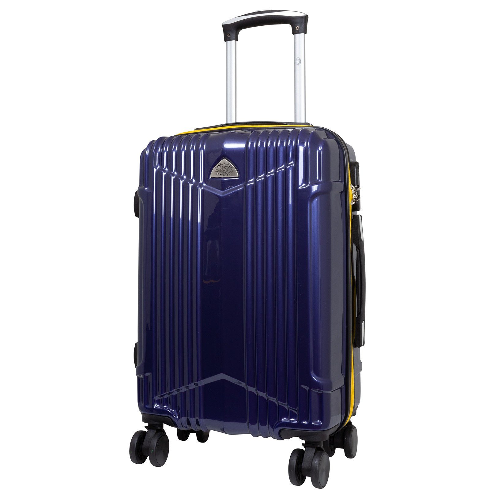 Trendyshop365 Handgepäck-Trolley Koffer 58cm Daytona, 4 Farben, 4 Rollen, Zahlenschloss, Hartschale Polycarbonat blau | Handgepäck-Koffer