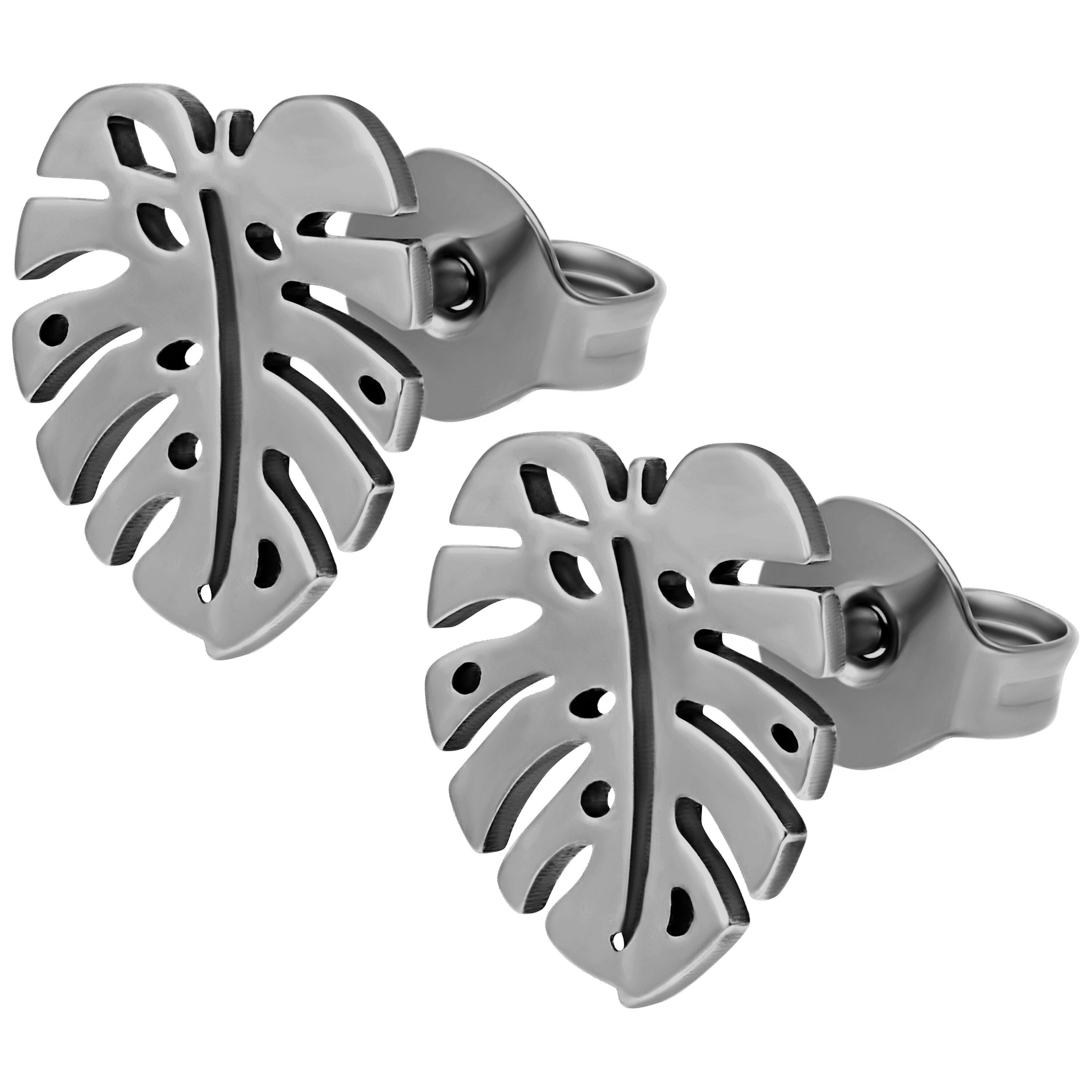 Wildcat Paar Ohrstecker Monstera Earstuds Pair, wasserfest, langlebig, hautverträglich