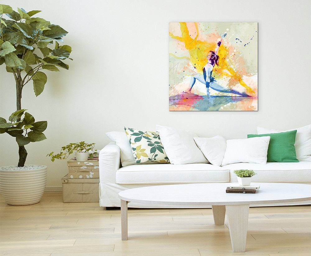 Sinus Art Leinwandbild Turnen X 60x60cm Aquarell Art Leinwandbild