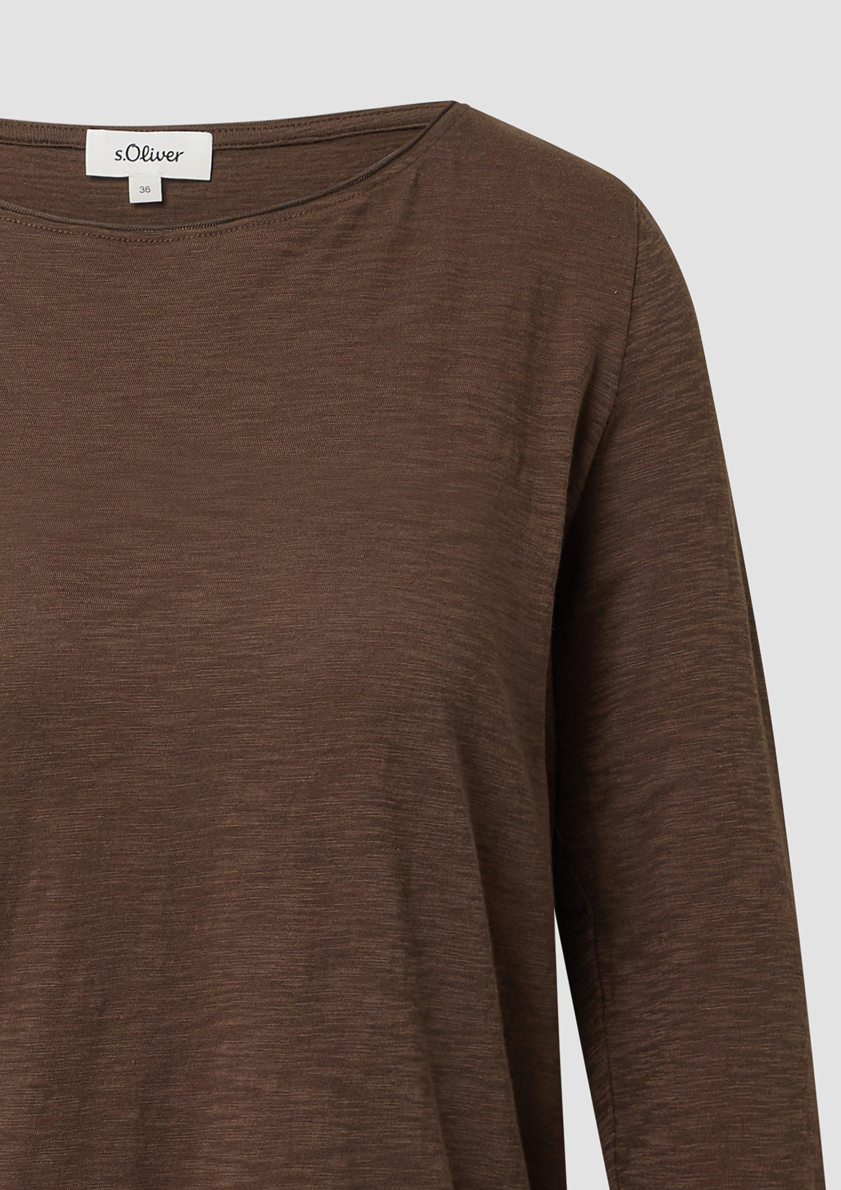 s.Oliver 3/4-Arm-Shirt T-Shirt mit Flammgarnstruktur und günstig online kaufen