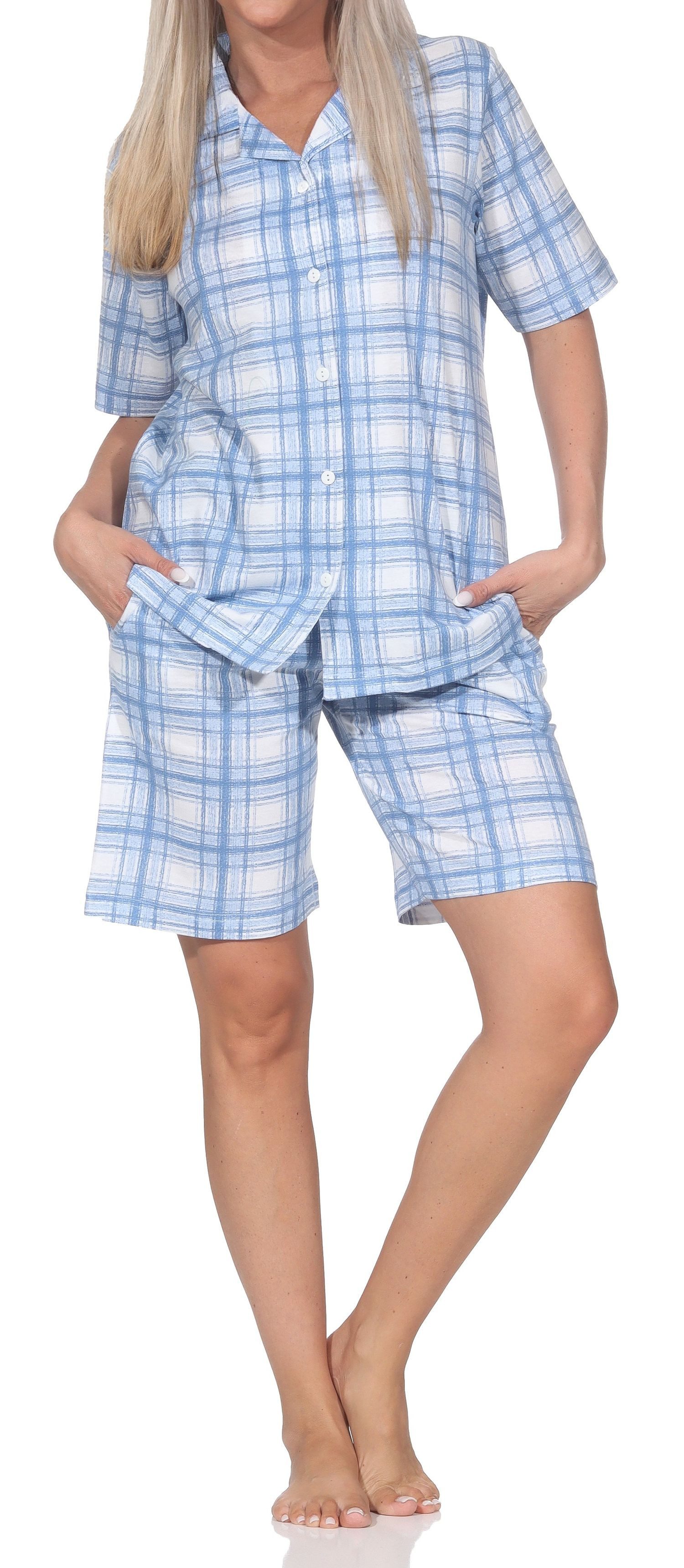 Normann Pyjama Normann Damen kurzarm Pyjama Shorty in Karo Optik - auch in Übergröße – Bild 2 von 5