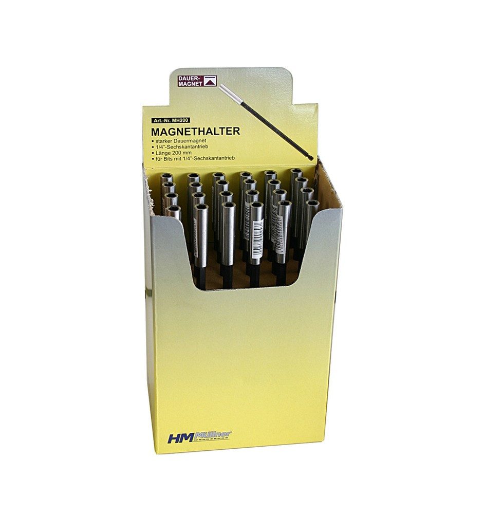 HM Müllner Werkzeuge Magnethalter Magnethalter für Bits mit 1/4 Sechskantantrieb 60 mm (24-St), Starker Dauermagnet