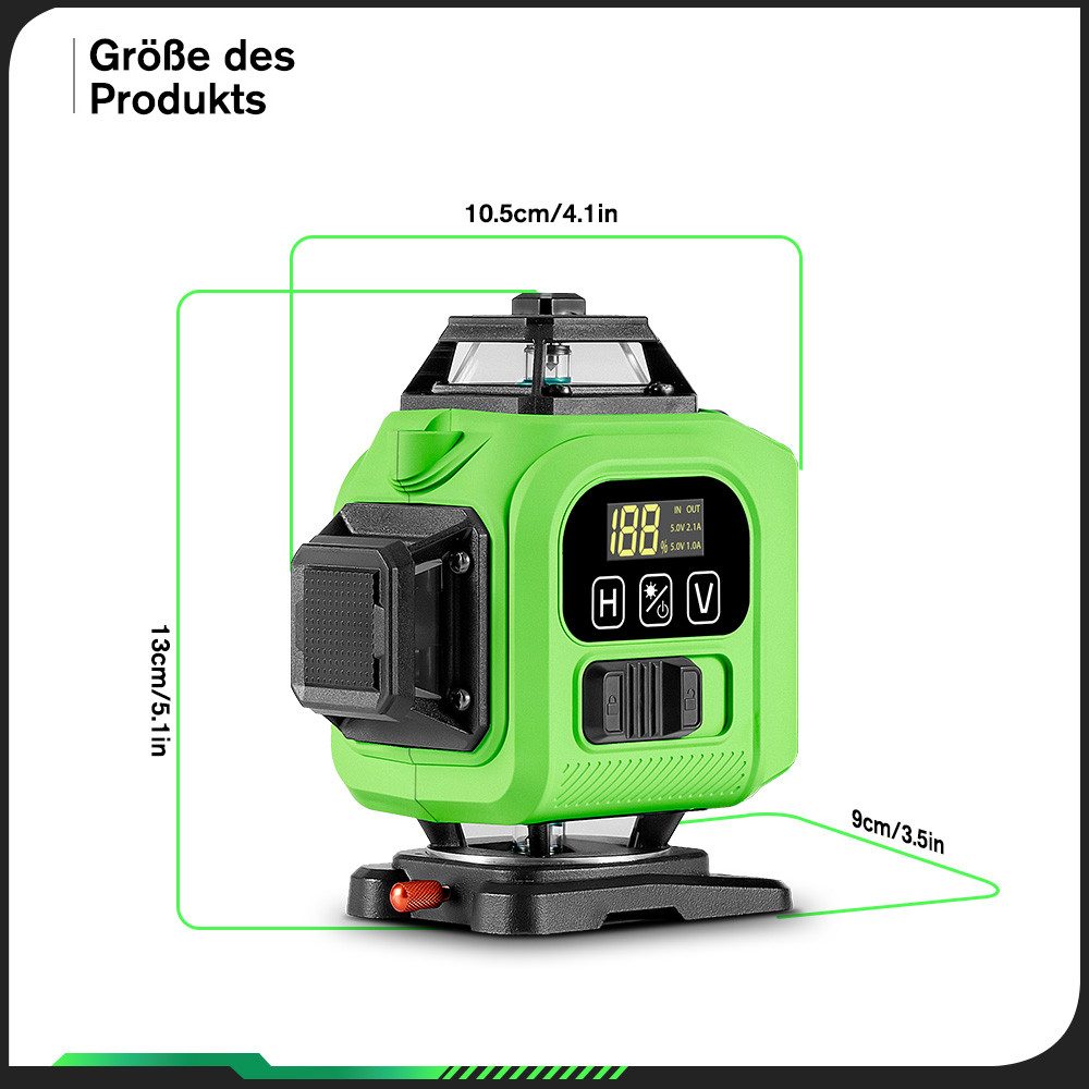 ONEVAN Laserwasserwaage 4x360°Linienlaser Grün Selbstnivellierend 4D günstig online kaufen