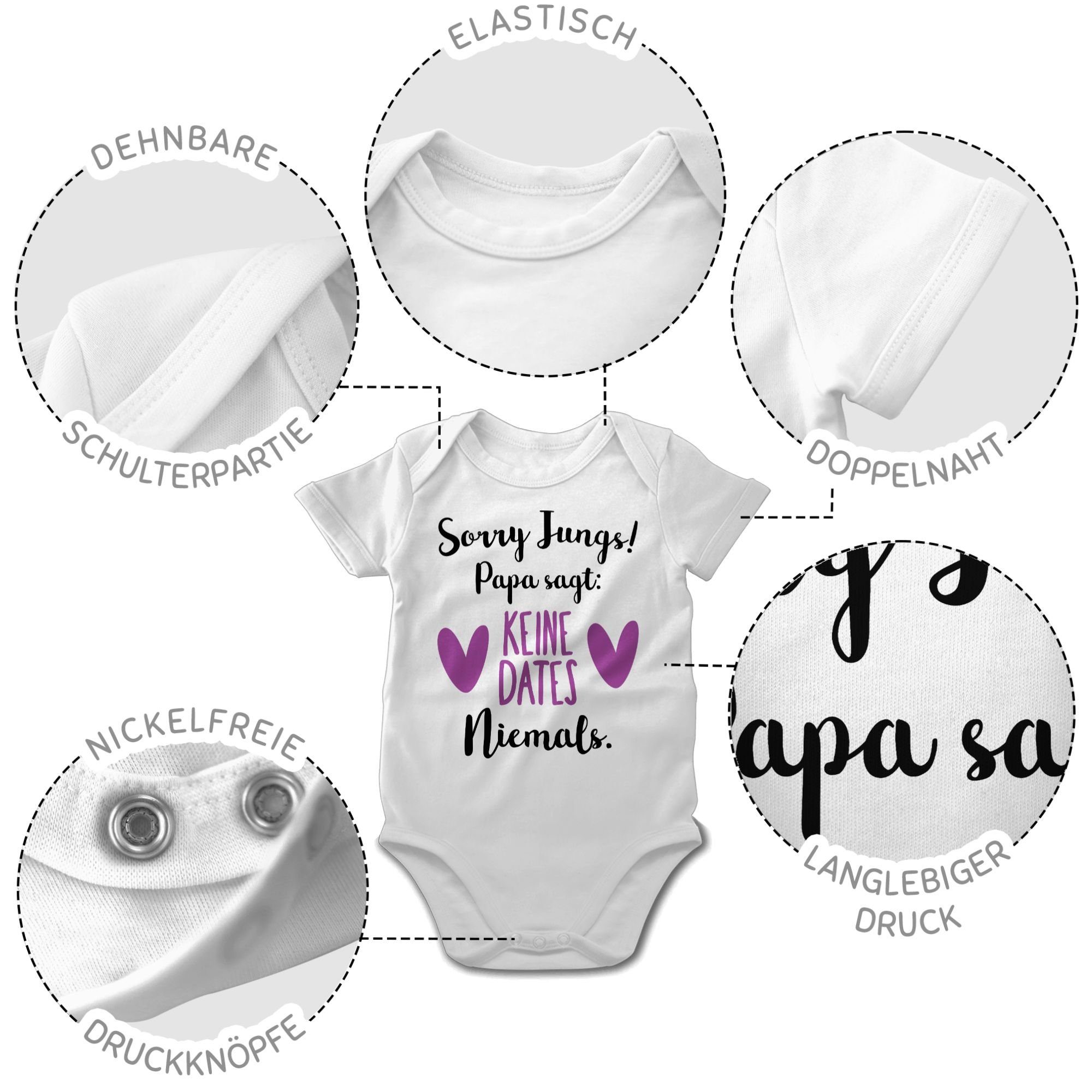 Shirtbody 1 Lila Jungs Keine Dates Shirtracer Sorry Baby Vatertag Geschenk Weiß