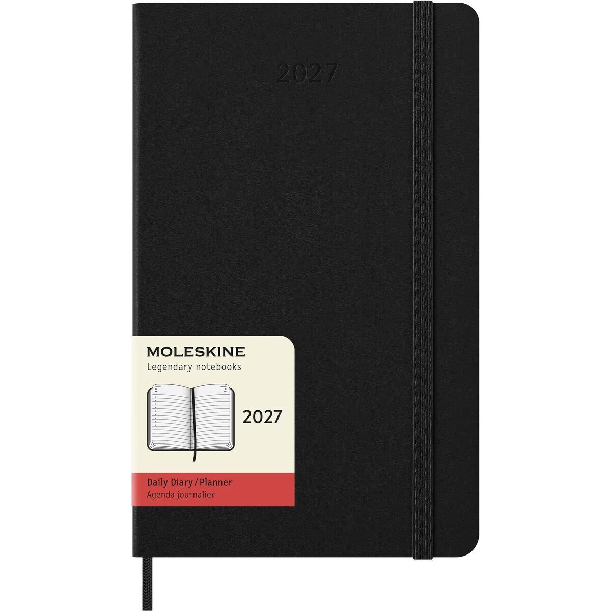 MOLESKINE Buchkalender Tageskalender 12 Monate Large A5 1 Tag/Seite horizontal fester Einband