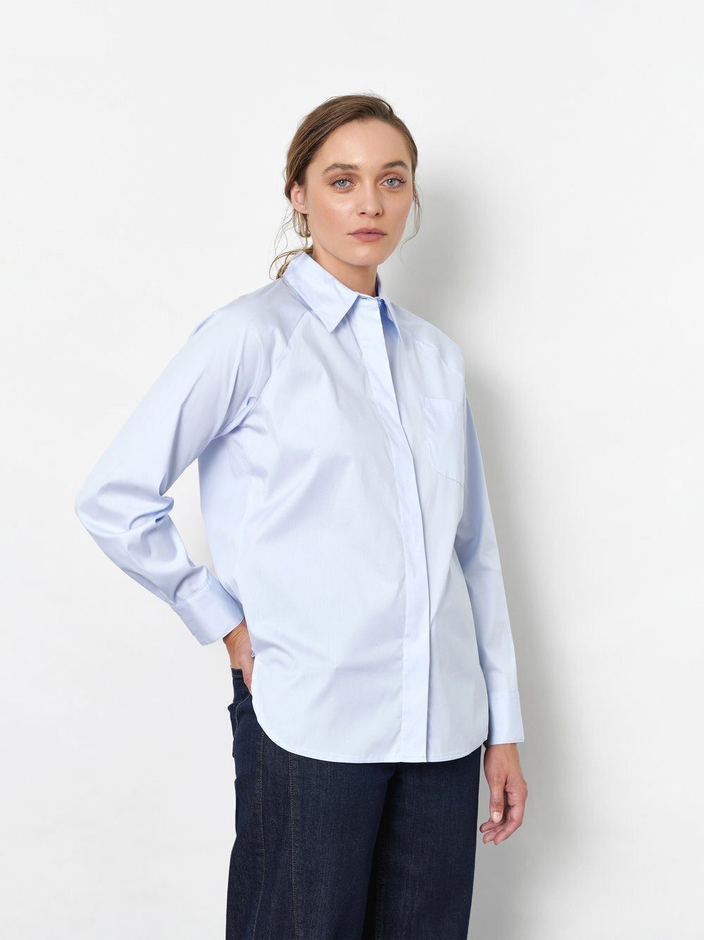 TONI Klassische Bluse Charly mit schräger Brusttasche