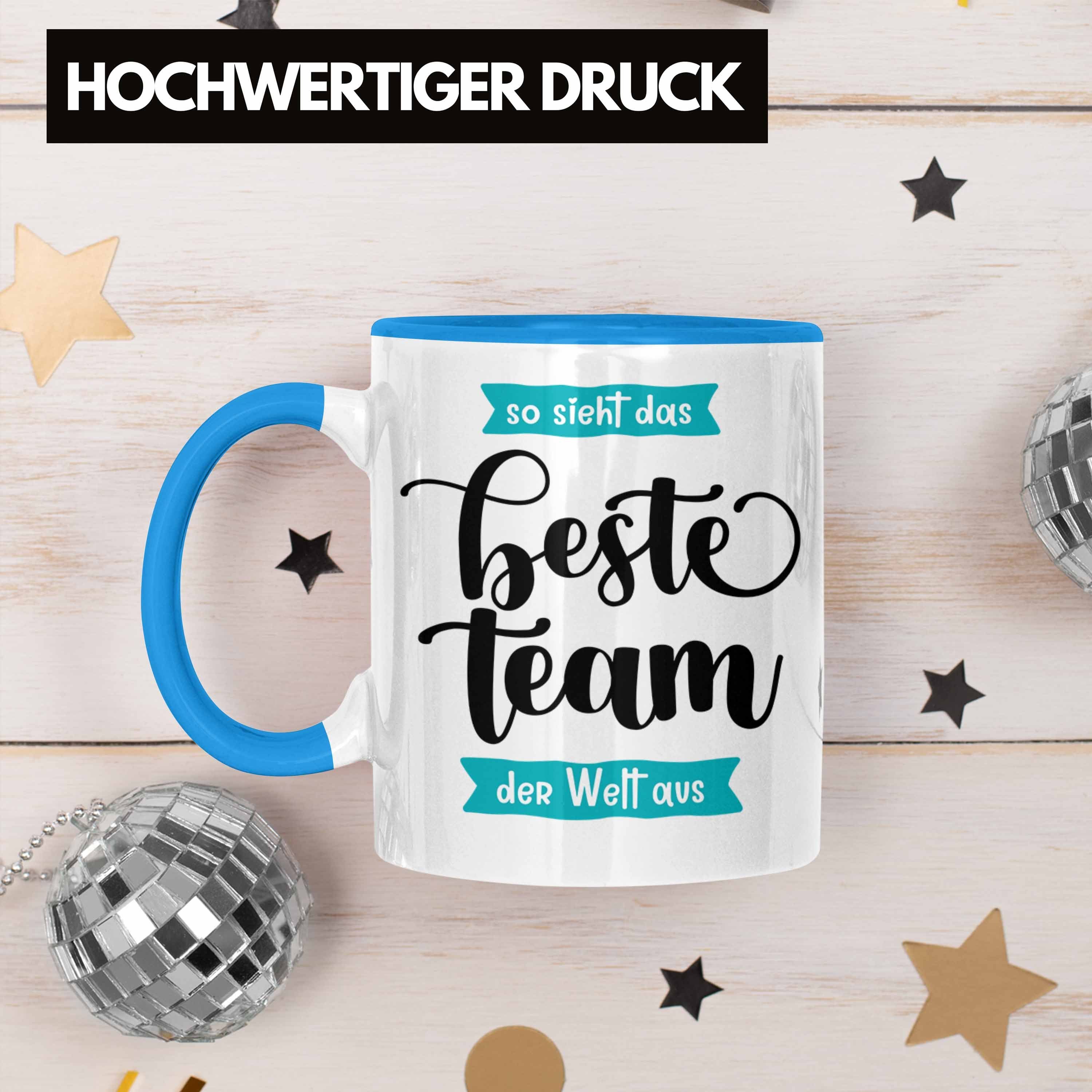 Tasse Geschenk Trendation Arbe Angestellte Geschenkidee Lustige Blau Team Teammitglied Tasse