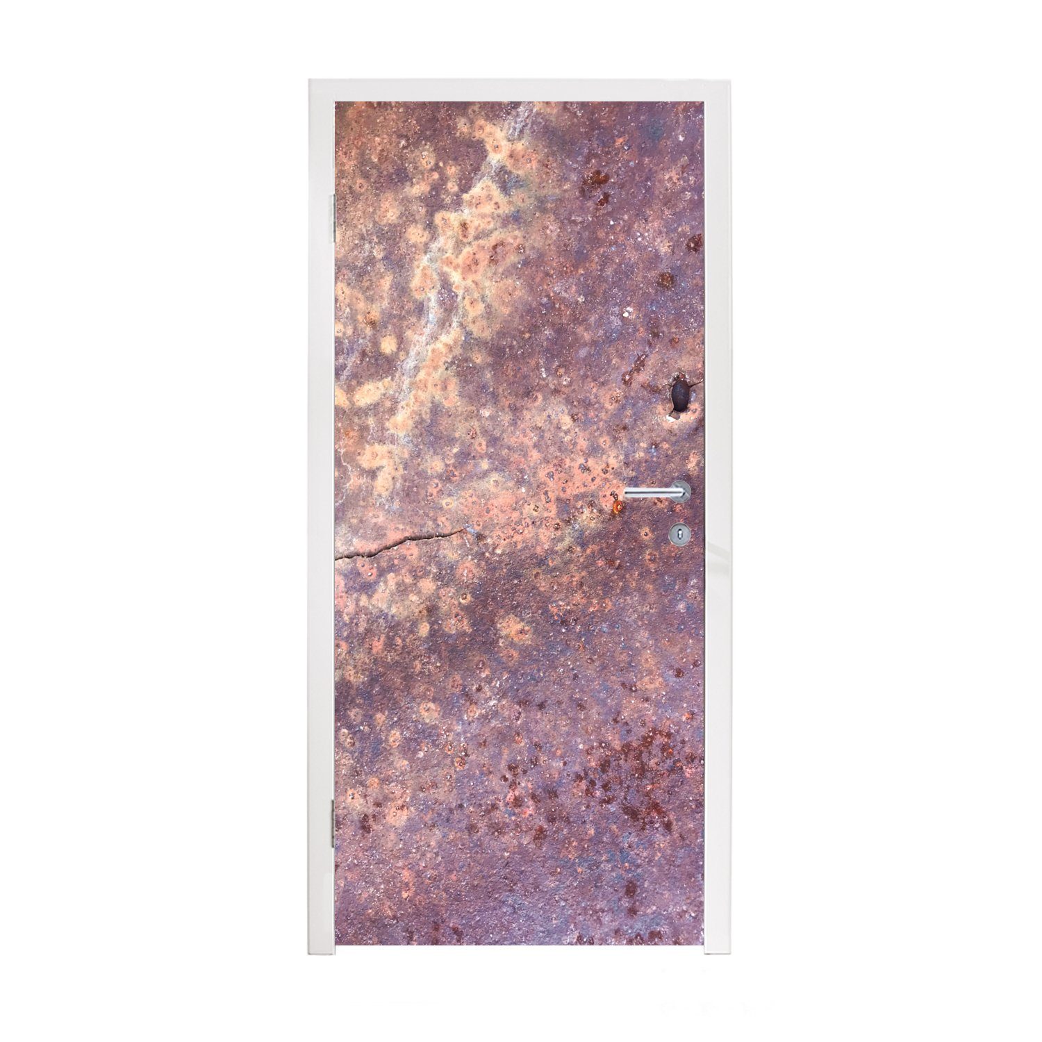 MuchoWow Türtapete Rost - Vintage - Stahl, Matt, bedruckt, (1 St), Fototapete für Tür, Türaufkleber, 75x205 cm