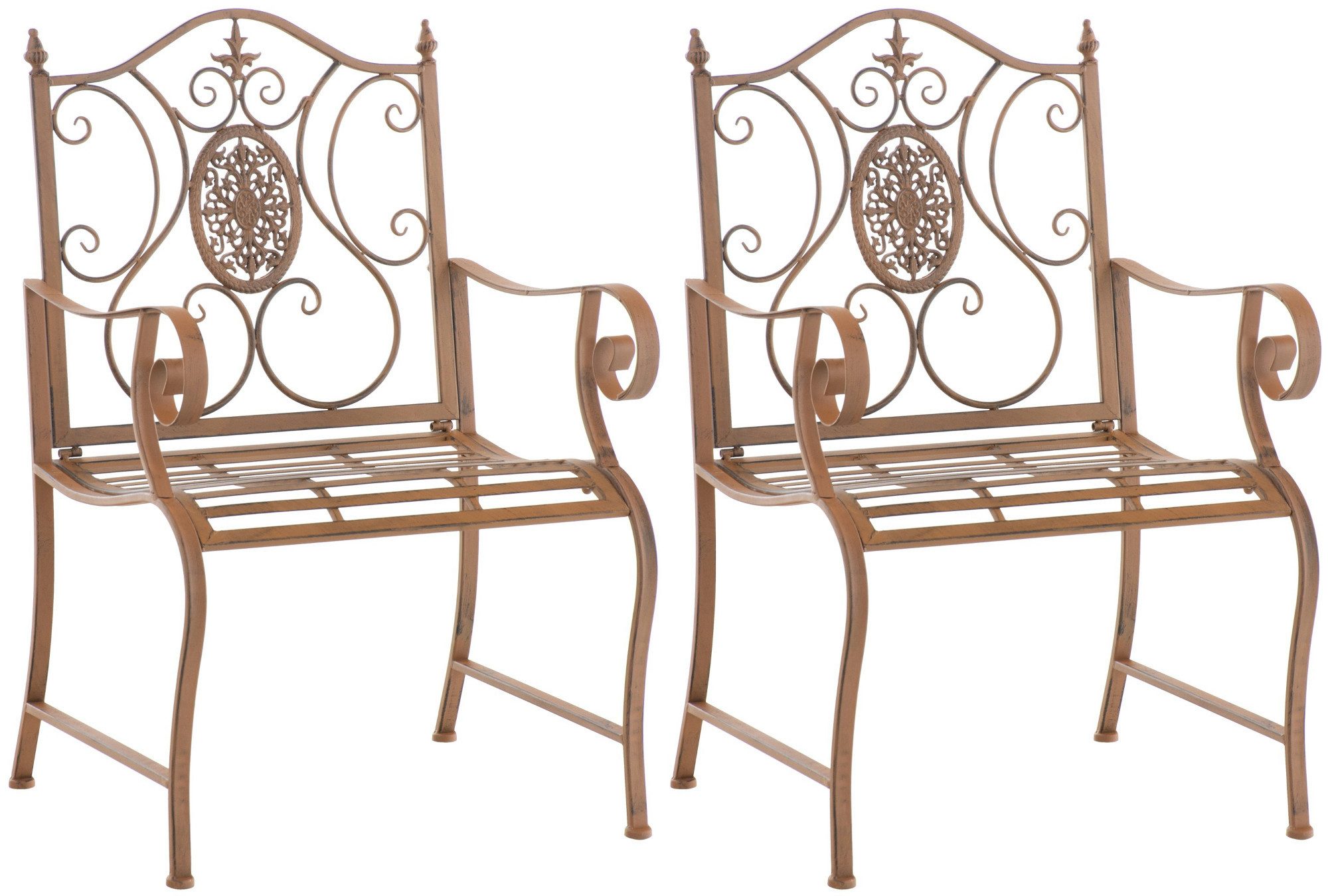 CLP Gartenstuhl Punjab (2er Set), lackiertes Eisen, im Jugendstil