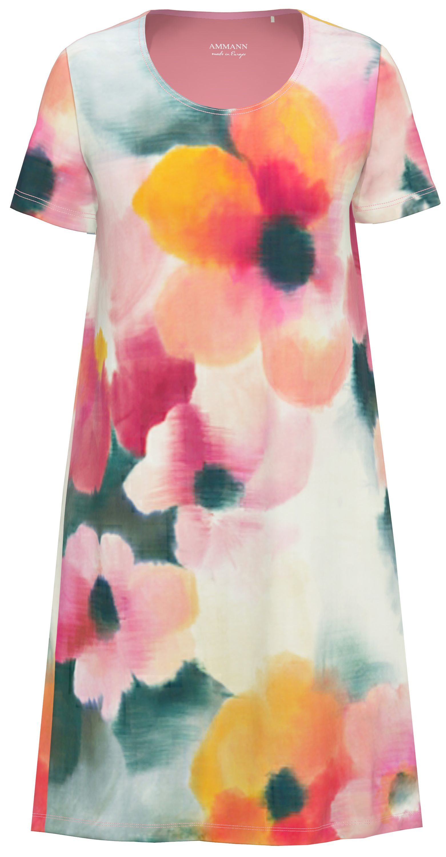 Ammann Nachthemd Beetroot (Set, 1-tlg., 1-teilig) Damen Sleepshirt ca.95cm Schlafshirt Kurzarm Baumwolle-Modal-Mix