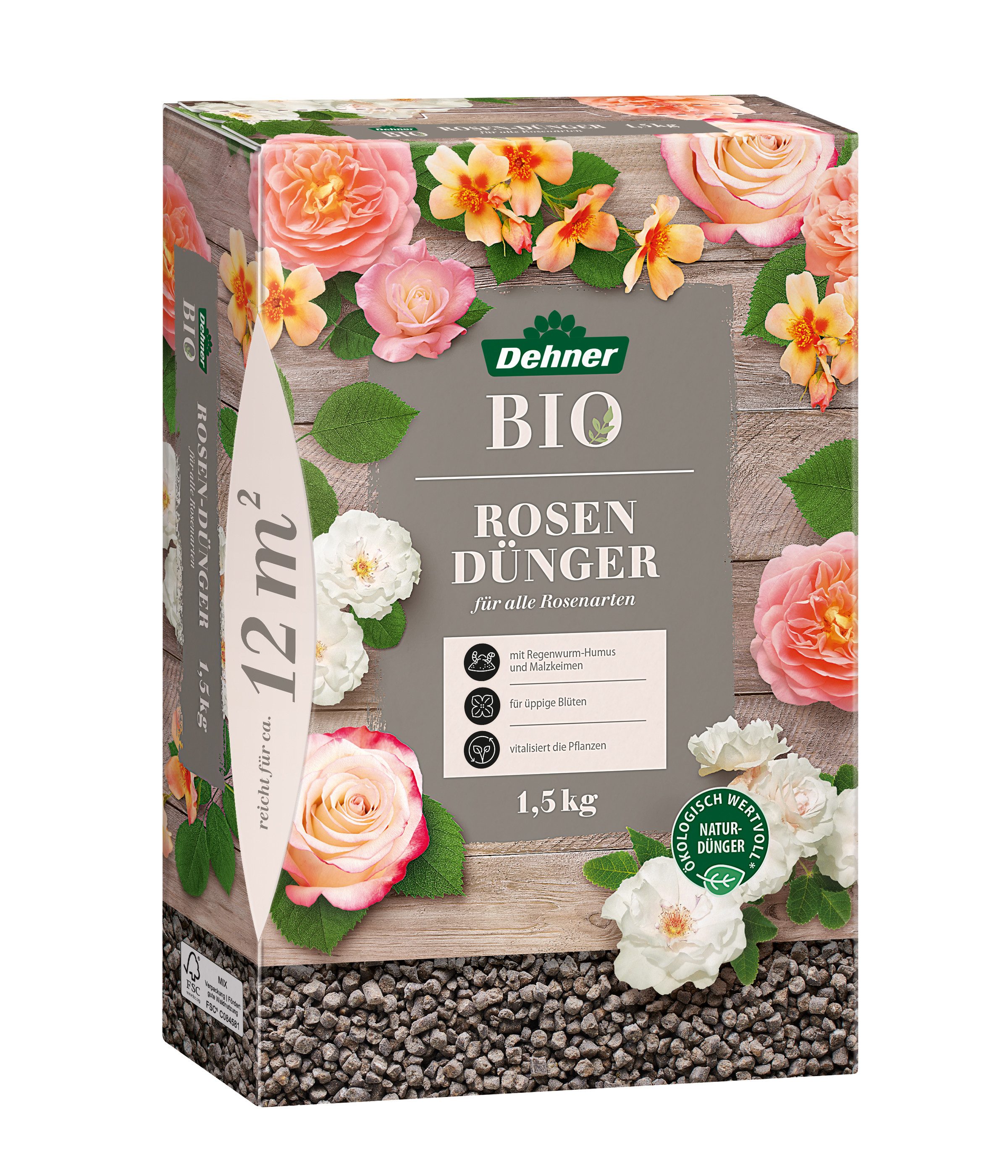 Gartendünger Bio Rosendünger, hochwertiger NPK-Dünger, 1.5kg, für ca. 12qm